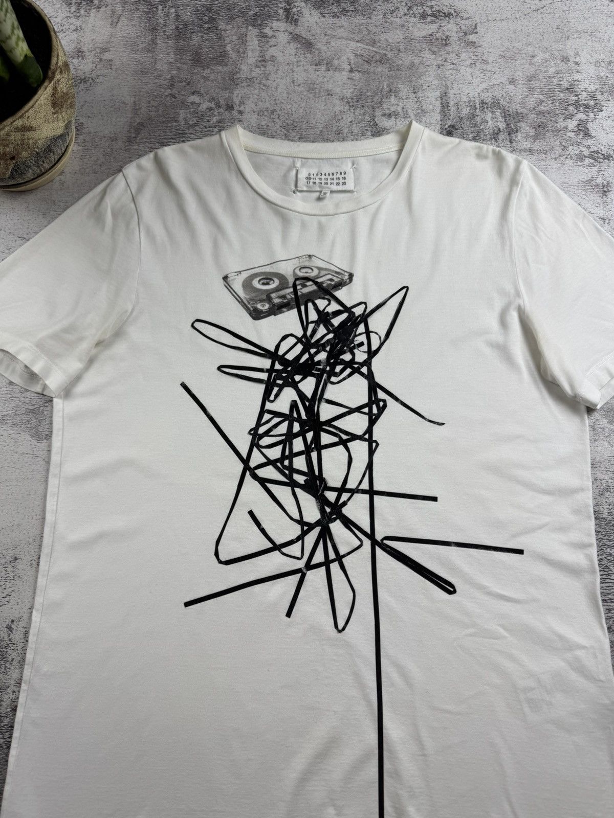 Maison Margiela Maison Margiela AW16 Men’s Large White Designer Cotton Tape T Shirt Tee Jersey Size US L / EU 52-54 / 3 - 8 Thumbnail