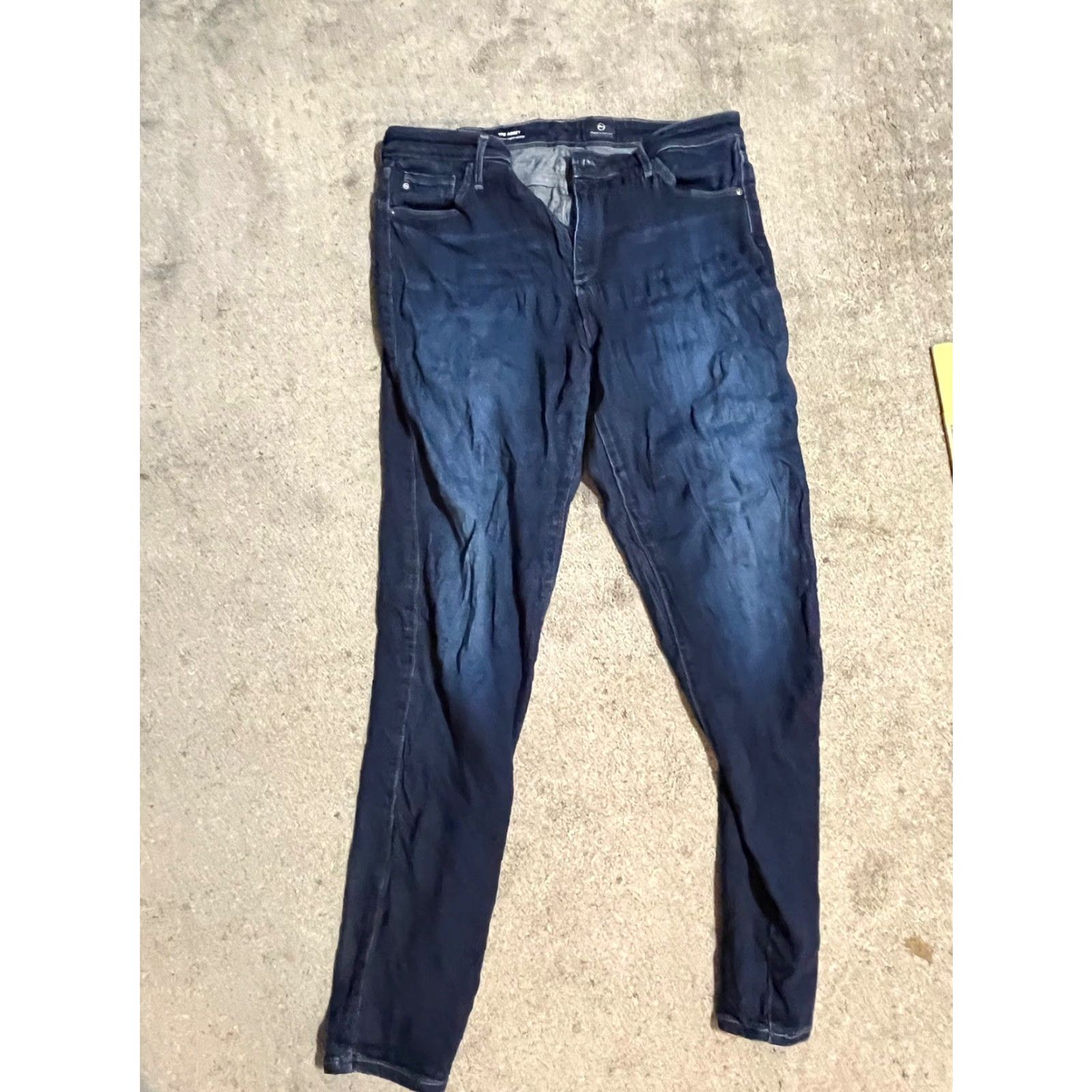 Vintage AG Adriano Goldschmied The Abbey Mid-Rise Super Skinny Jeans Womens 32R 33x29 Blue Denim 5-Pocket Mens? Girls? Size 24" / US 00 / IT 34 - 2 Thumbnail