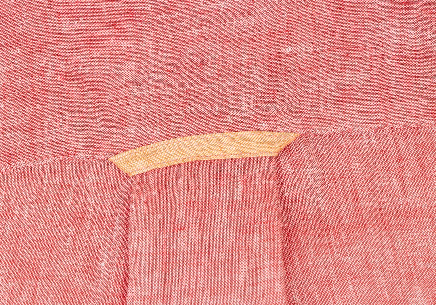 Issey Miyake Linen Collarless Short Sleeve Shirt in Red and White Size US S / EU 44-46 / 1 - 10 Thumbnail