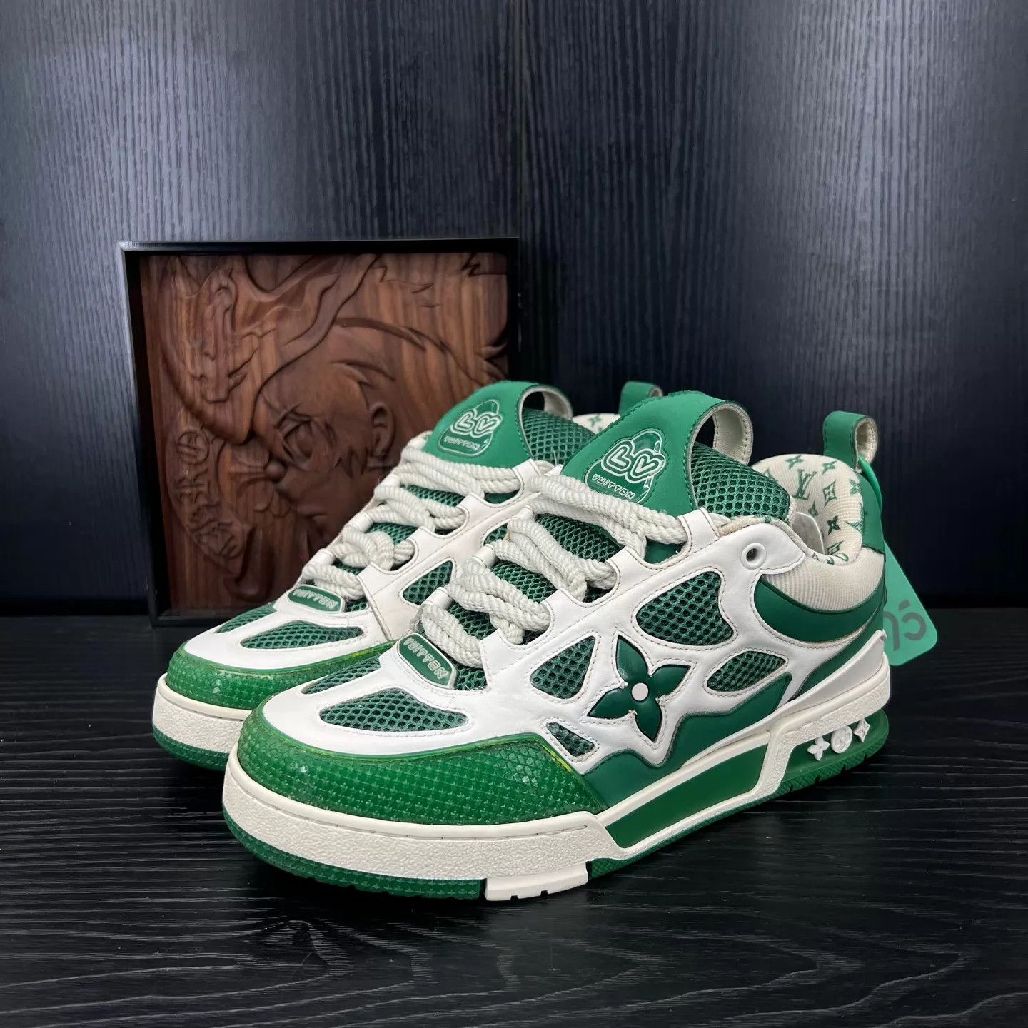 Louis Vuitton LV Skate White Green 6.5/40.5 Near New Minor Toe Repair Size US 7.5 / EU 40-41 - 1 Thumbnail