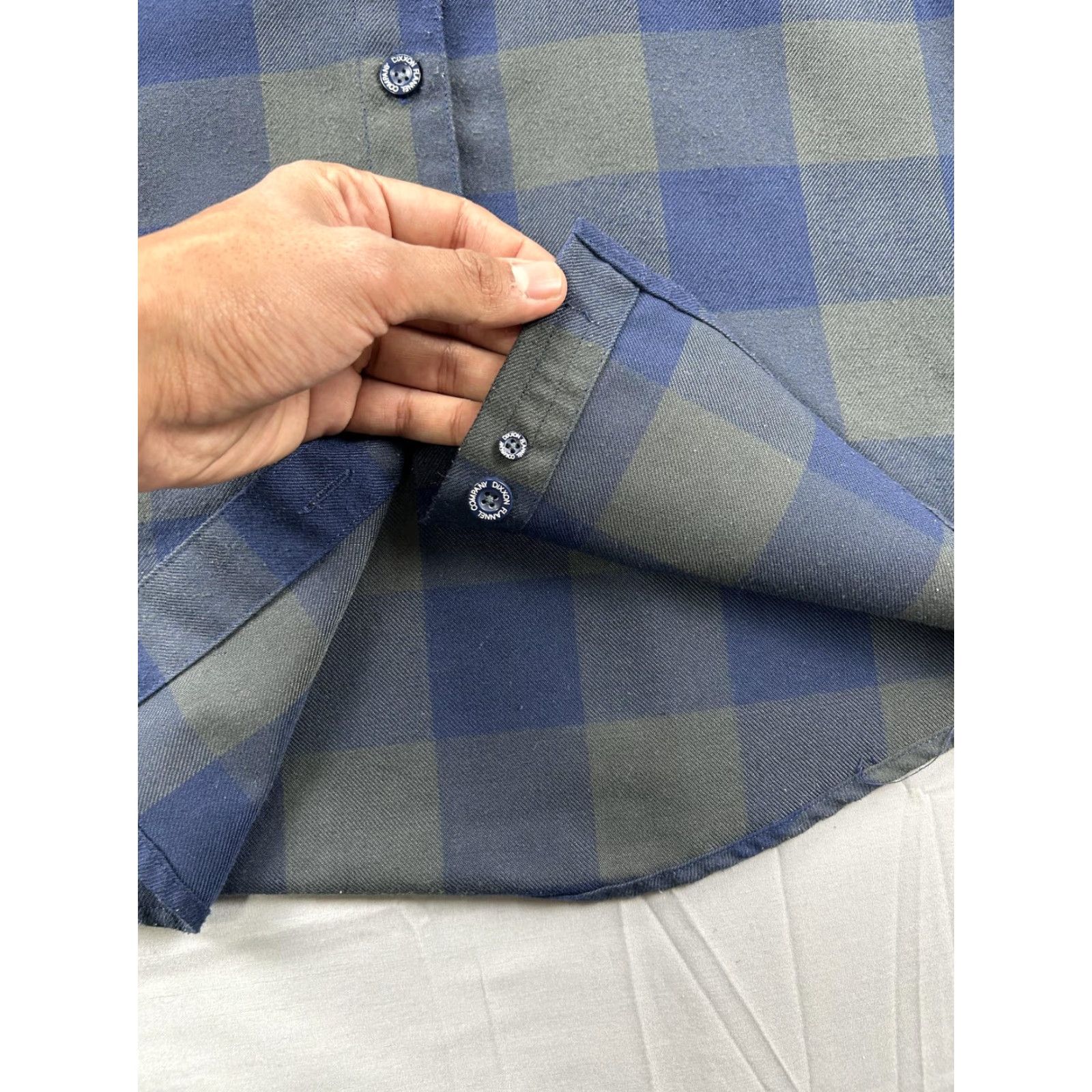 Vintage Dixxon Flannel Shirt Women’s Medium Blue Gray Plaid 0 Dark 30 Button Long Sleeve Regular M Womens Blue Gray Buffalo Plaid Ladies Shirt Size M / US 6-8 / IT 42-44 - 8 Thumbnail