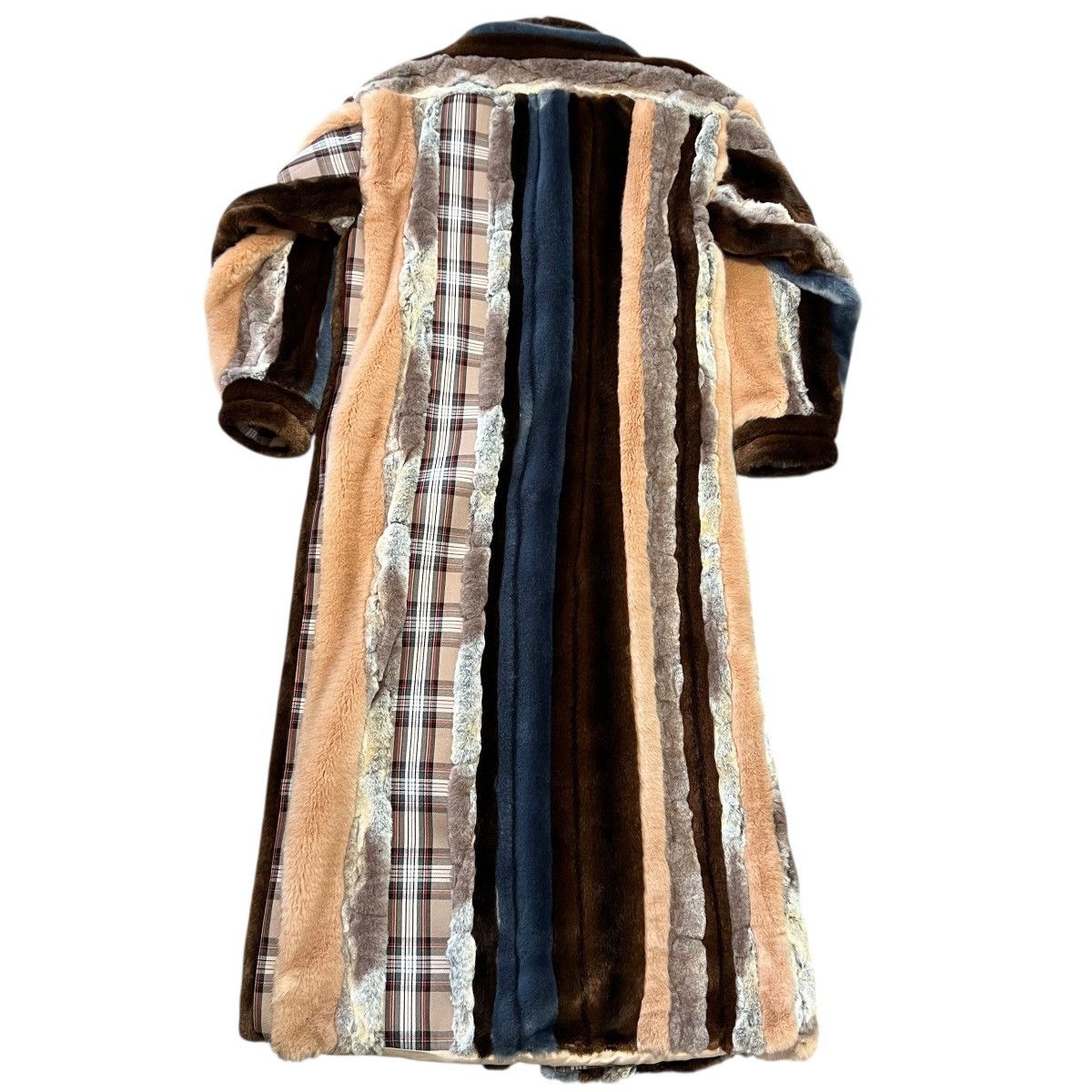 Y/Project Y/PROJECT 2018-19AW Stripe Faux Fur Check Coat Size US XS / EU 42 / 0 - 7 Thumbnail