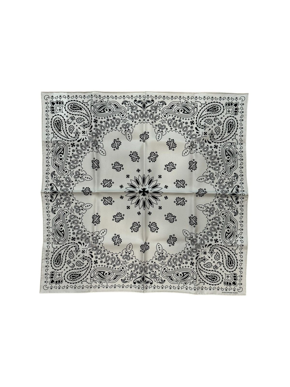 Pre-owned Chrome Hearts Silk Paisley Bandana In White