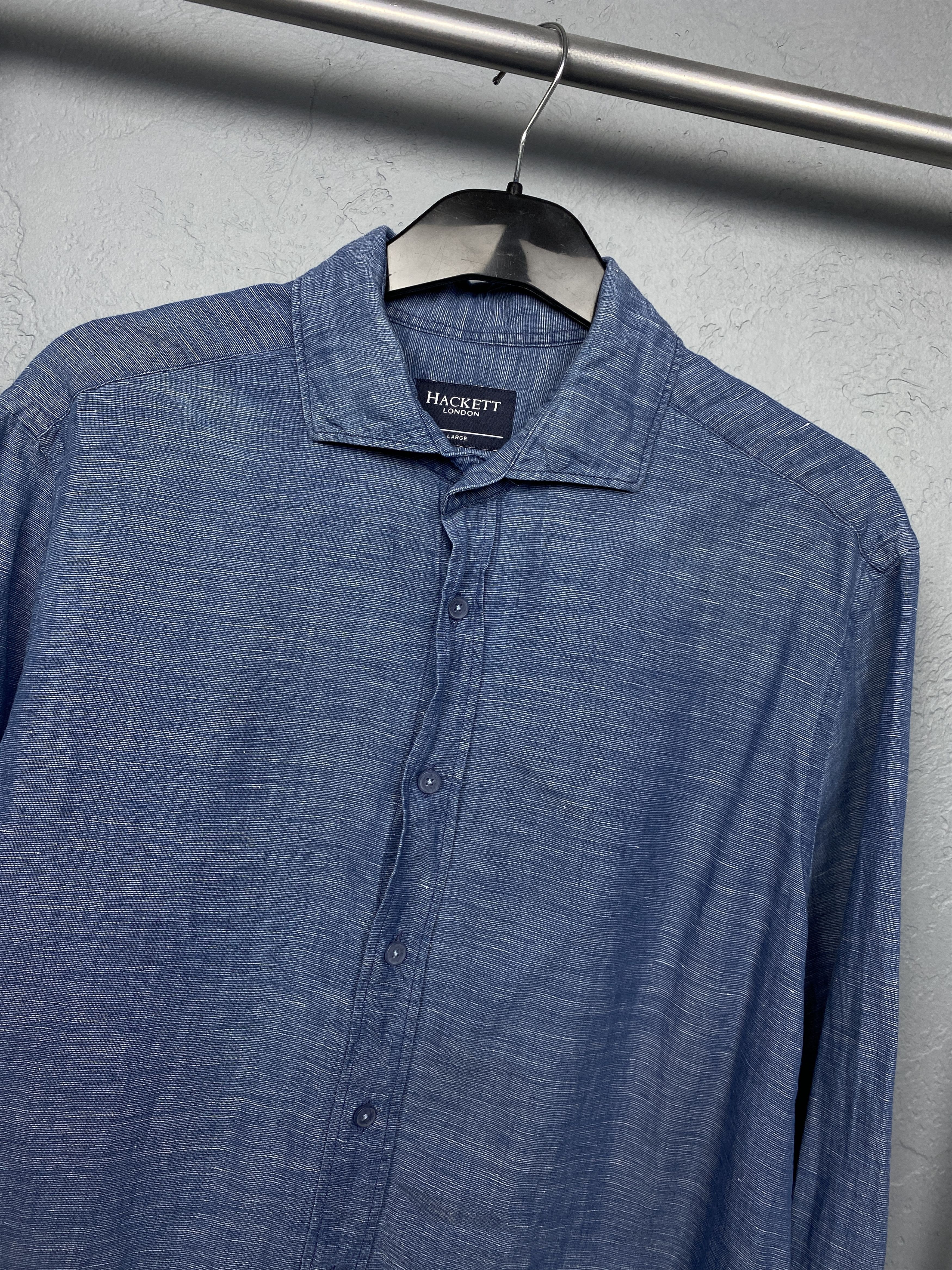 Hackett Hackett Vintage Mens LINEN Long Sleeve Shirt Size US L / EU 52-54 / 3 - 2 Thumbnail