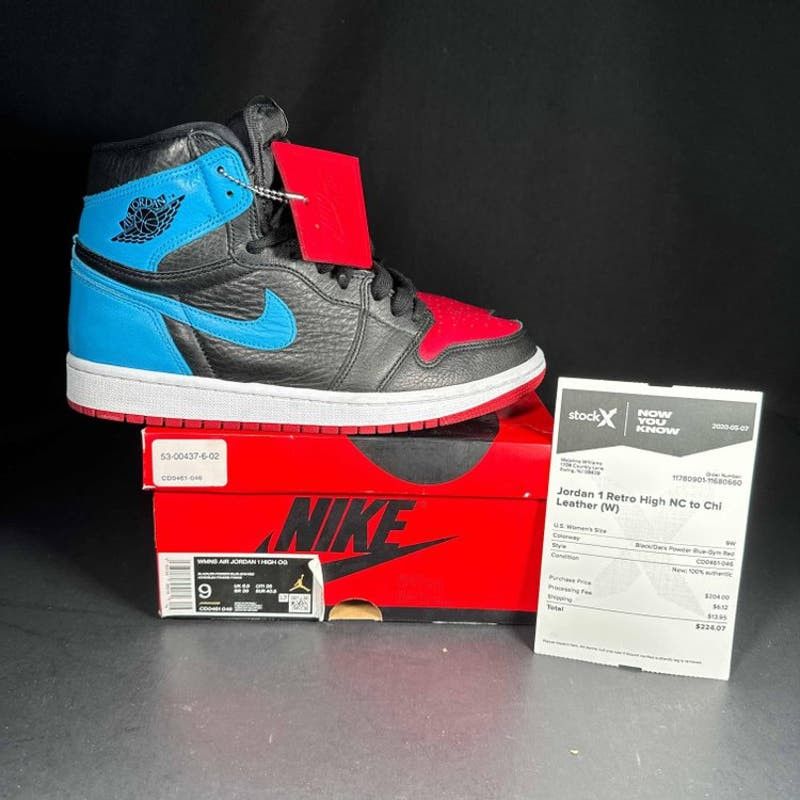 image of Wmns Air Jordan 1 High OG 'nc To Chi' Womens Sneakers Size 9