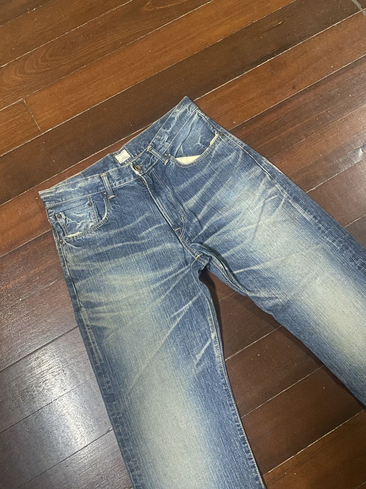 Edwin Vintage Edwin 505z Selvedge Faded Wash mud wash Baggy Jeans Size US 36 / EU 52 - 6 Thumbnail