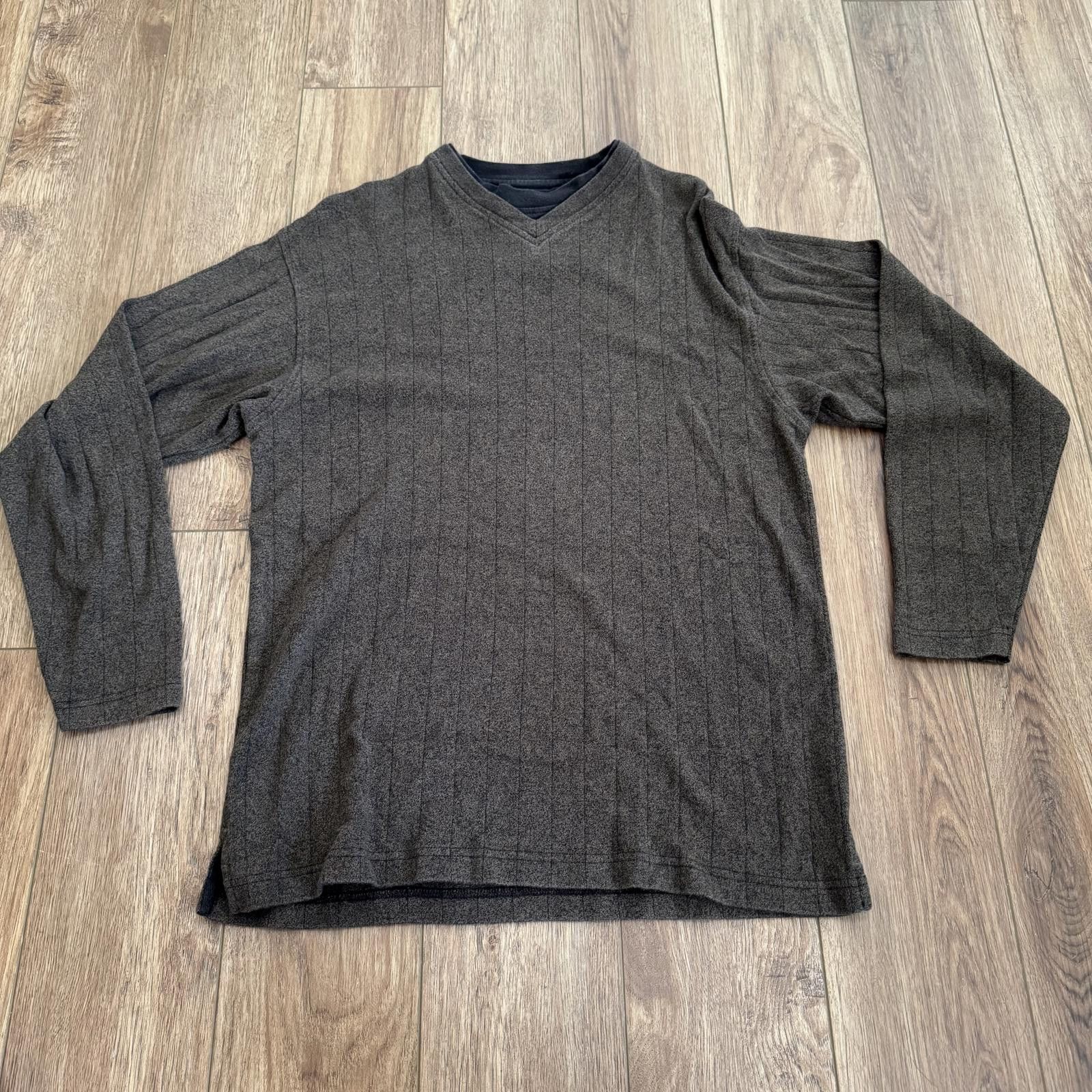 Haggar Vintage Y2K V-Neck Haggar Brown Striped Long Sleeve Size US M / EU 48-50 / 2 - 1 Thumbnail
