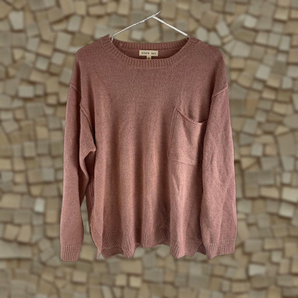 Vintage Byron Bat Sweater Women's L Pink Pullover Crew Neck Knitted Sweatshirt Regular Fit Pullover Size L / US 10 / IT 46 - 1 Thumbnail
