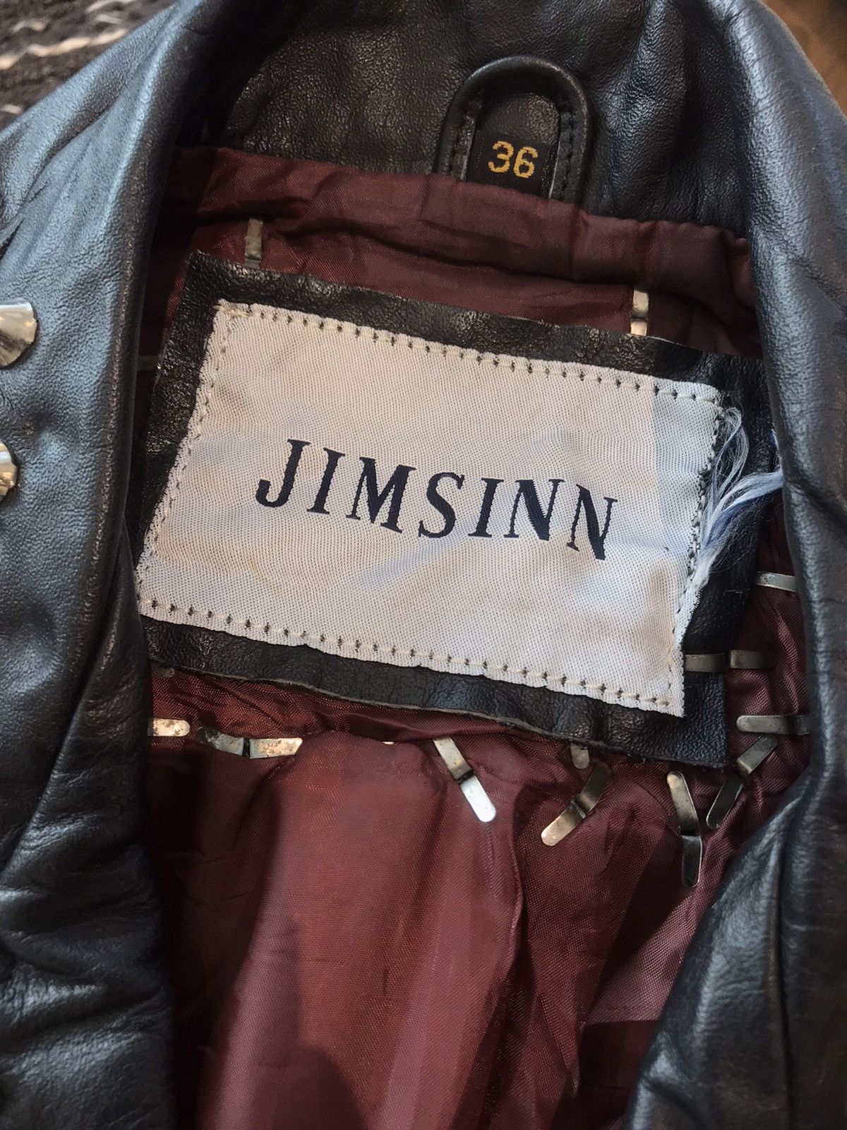 4GSELLER × Vintage JIMSINN LEATHER & PUNK/METAL VEST JACKET Size US XL / EU 56 / 4 - 4 Thumbnail