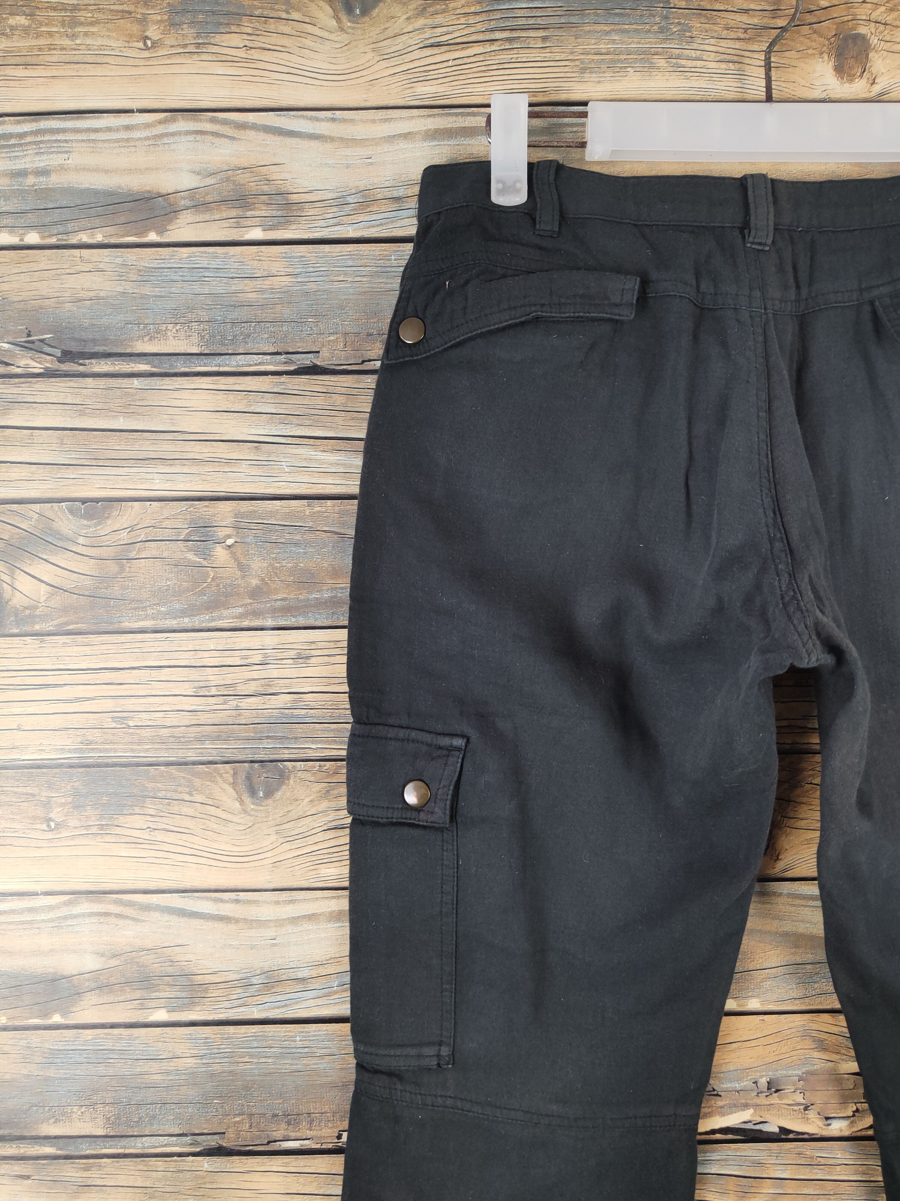 Japanese Brand DL Poe de Deux Black Multipocket Tactical Cargo Pants #1370 Size 29" - 8 Thumbnail