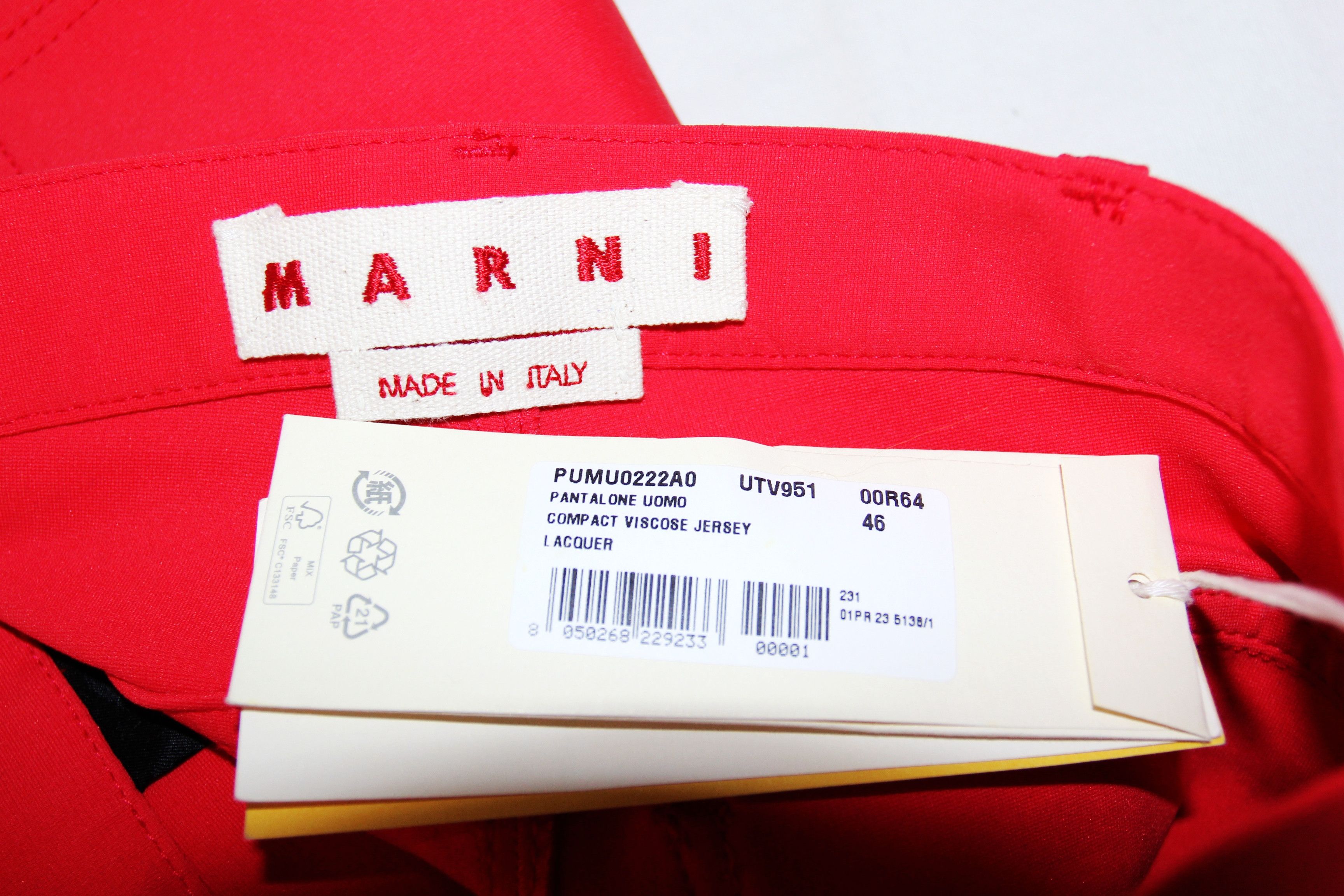 Marni BNWT SS23 MARNI COMPACT VISCOSE JERSEY LACQUER PANTS 46 Size US 30 / EU 46 - 8 Thumbnail