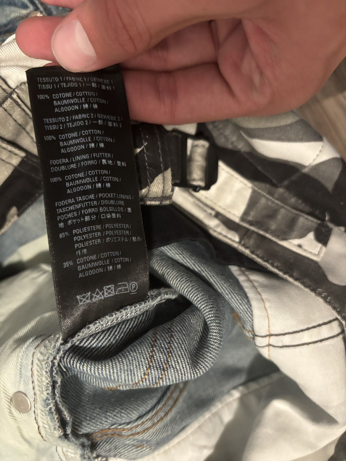 Balenciaga Balenciaga double waist snow camo hybrid denim Size US 31 - 6 Thumbnail