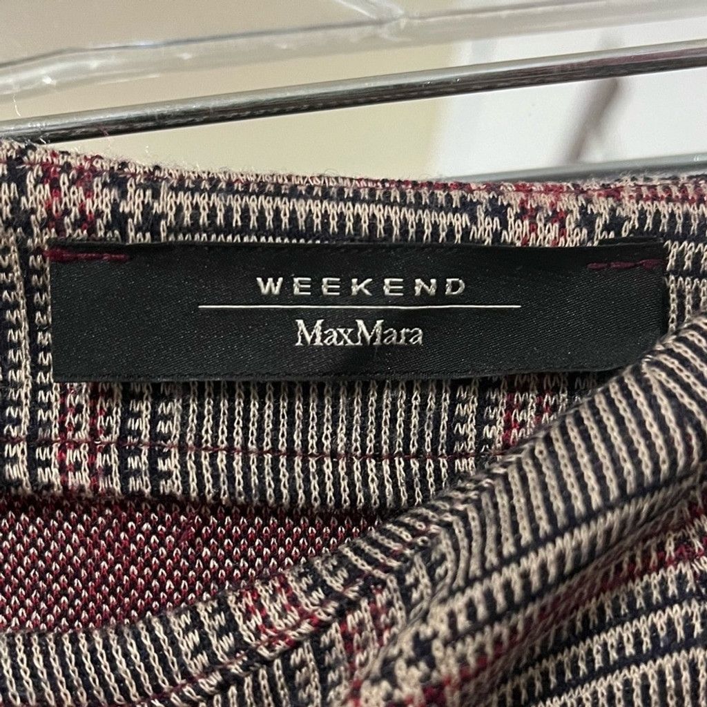 Weekend Max Mara Weekend MAX MARA Jersey Knit Plaid Comfy Midi Pencil Skirt Size 26" / US 2 / IT 38 - 4 Thumbnail