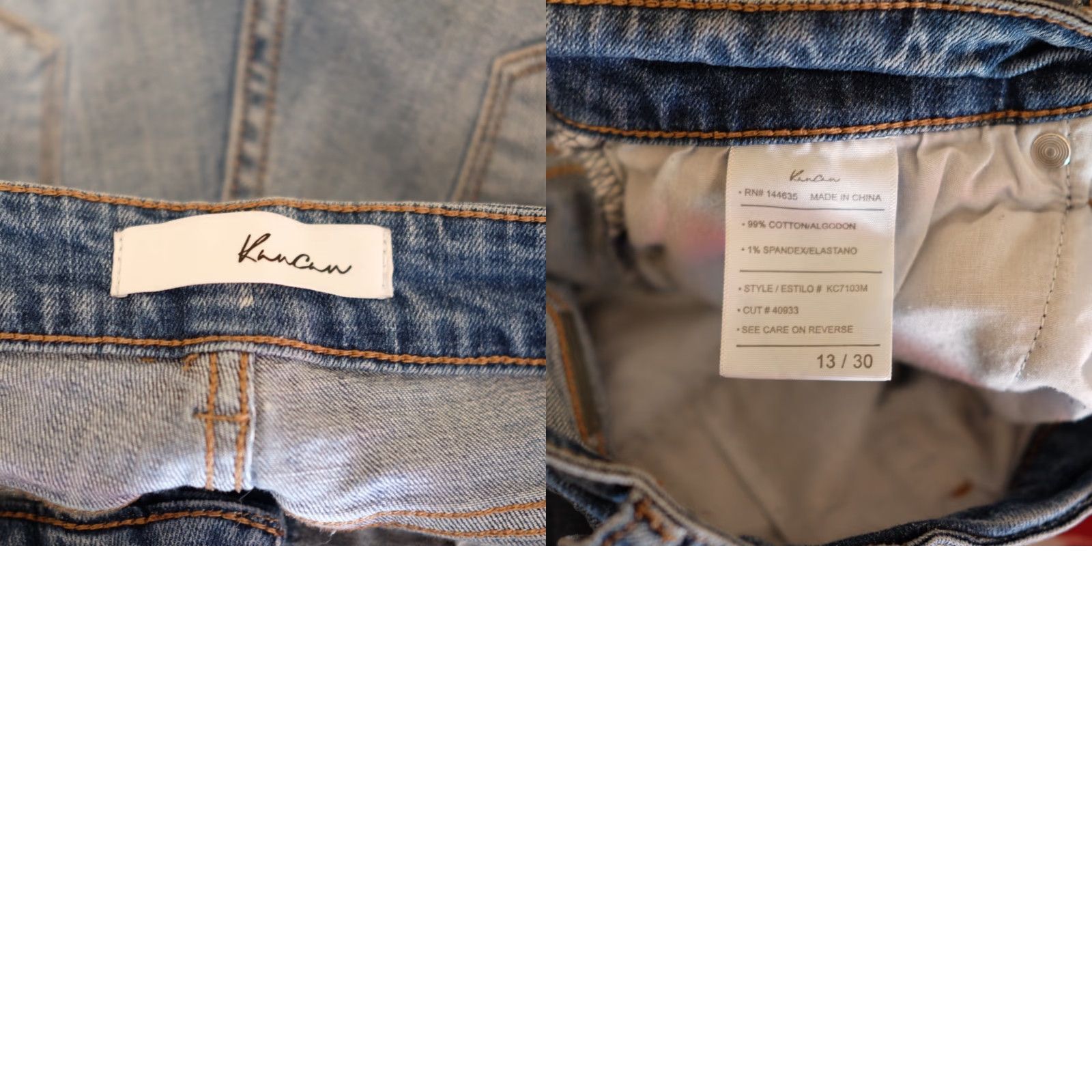 Vintage VINTAGE KanCan Jeans Distressed Raw Hem Medium Wash Mid-Rise Juniors 13/30 #A17-2 Size 34" / US 12 / IT 48 - 8 Thumbnail