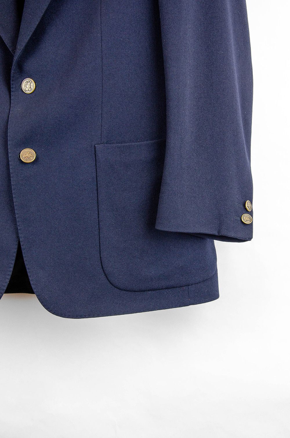 Prada Burberrys Navy Wool Blazer w/ Crest Buttons – M/L Size 48R - 3 Thumbnail