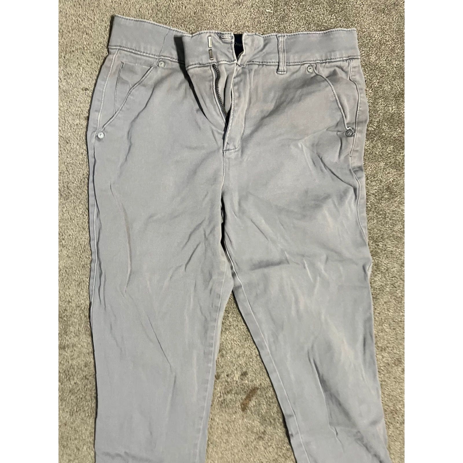 Vintage Democracy Ab Technology Mid Rise Skinny Stretch Jeans Hemmed Gray 4 Women Denim Cotton Polyester Spandex Viscose 5-Pocket Inseam 25" Dark Denim Jeans Size 27" / US 4 / IT 40 - 2 Thumbnail
