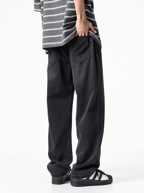 Japanese Brand × Jean High street washed black men's straight jeans Size US 32 / EU 48 - 4 Thumbnail