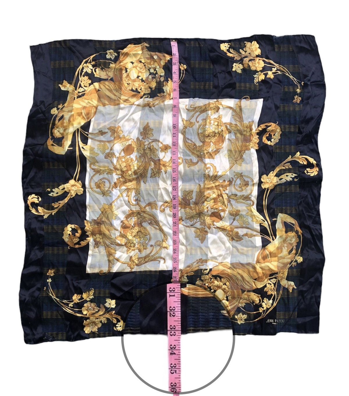 Designer Jean Patou Paris silk scarf Size ONE SIZE - 4 Thumbnail