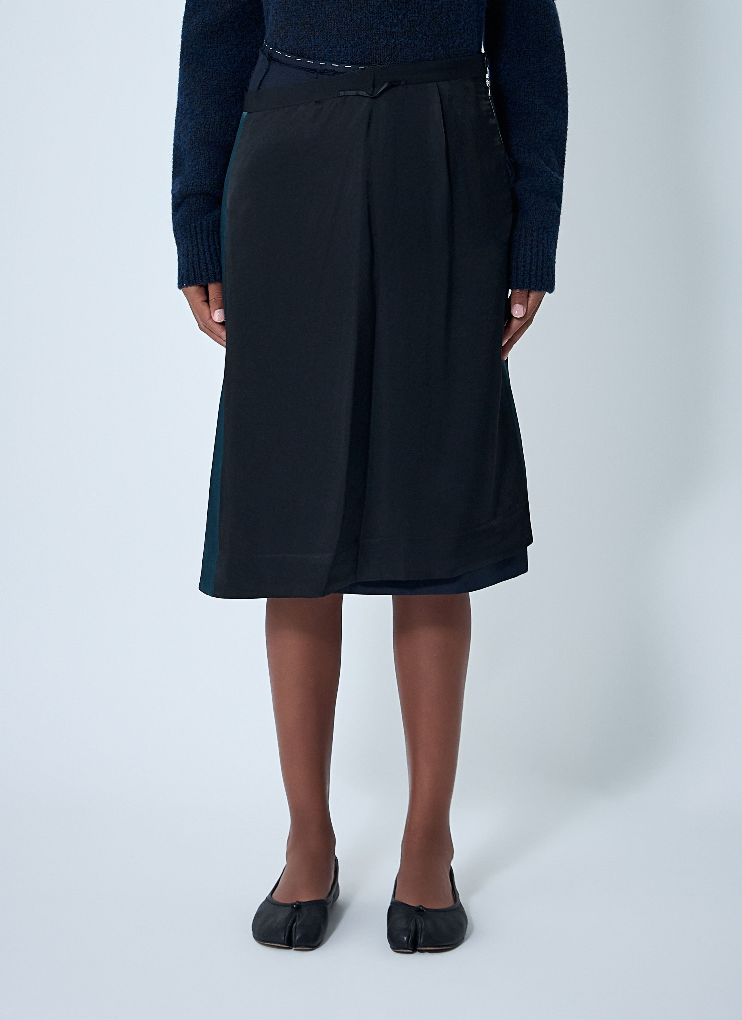 Maison Margiela Contrast Panel Midi Skirt Size 28" / US 6 / IT 42 - 1 Thumbnail