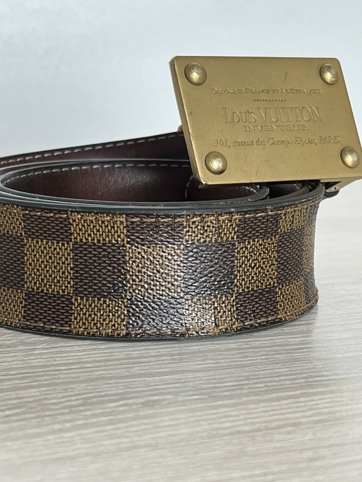 Louis Vuitton Louis Vuitton Damier Ebene Inventeur Belt Size 40 - 7 Thumbnail