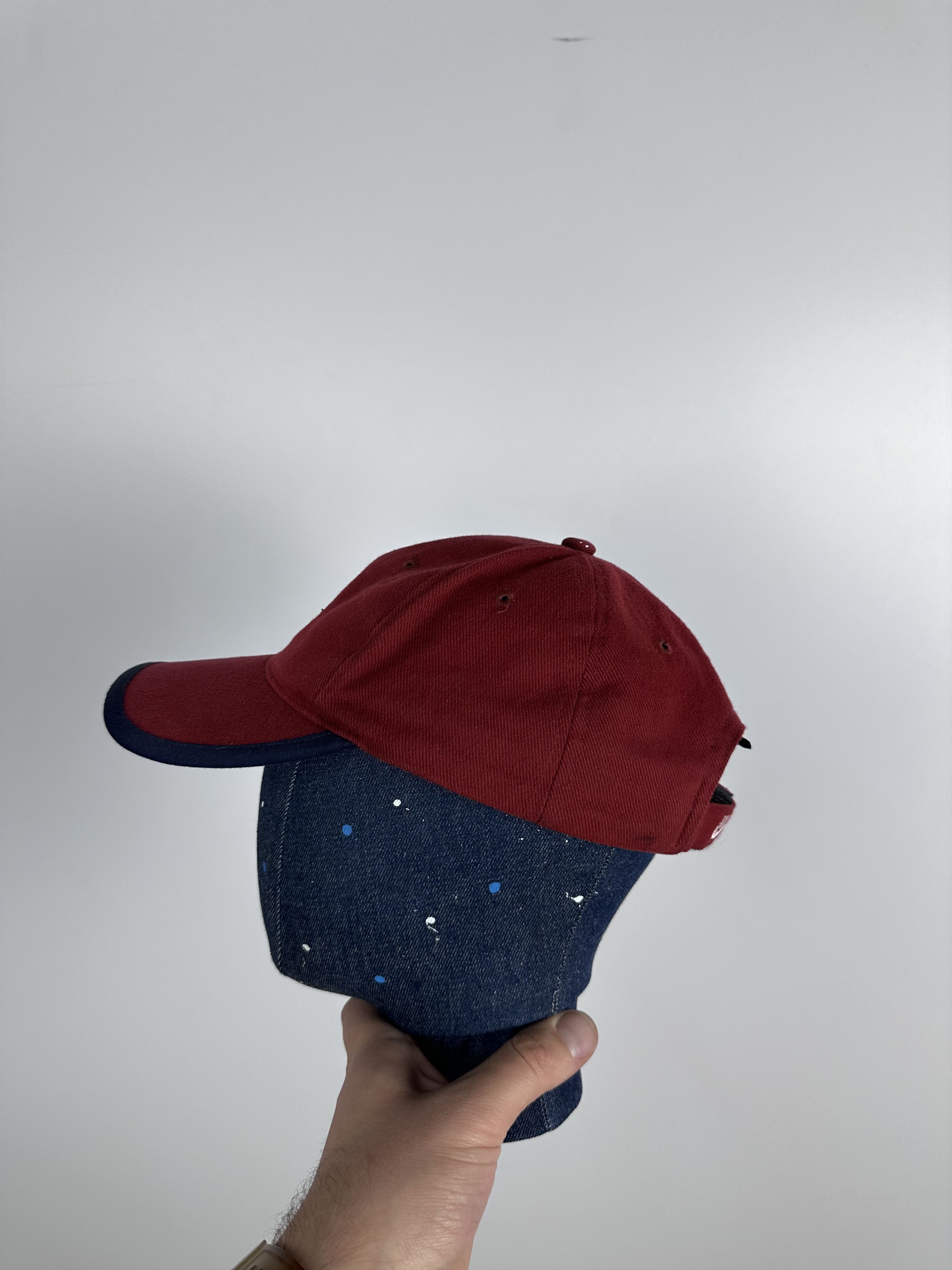 Nike × Vintage 90s Vintage Nike Athletic Embroidered Swoosh Red Cap Hat Size ONE SIZE - 5 Thumbnail