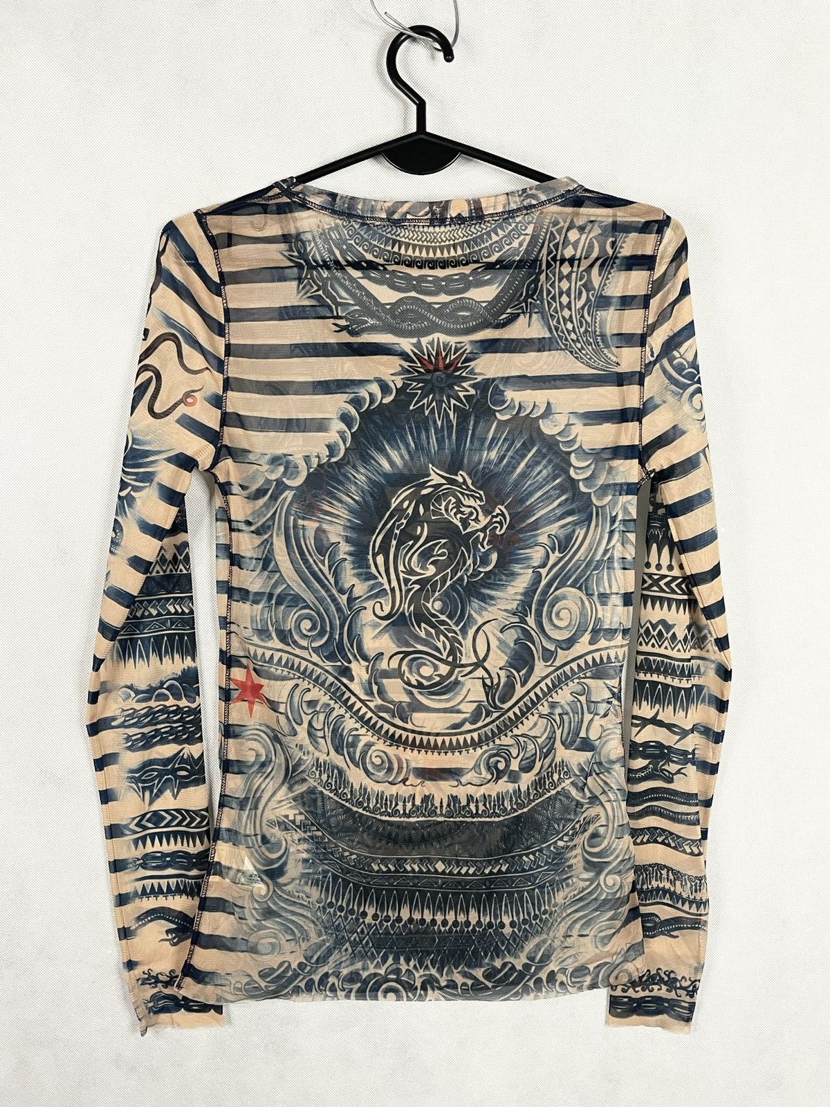 Jean Paul Gaultier × Vintage Jean Paul Gaultier JPG Lindex Vintage Mesh Long Sleeve Top Size M / US 6-8 / IT 42-44 - 7 Thumbnail
