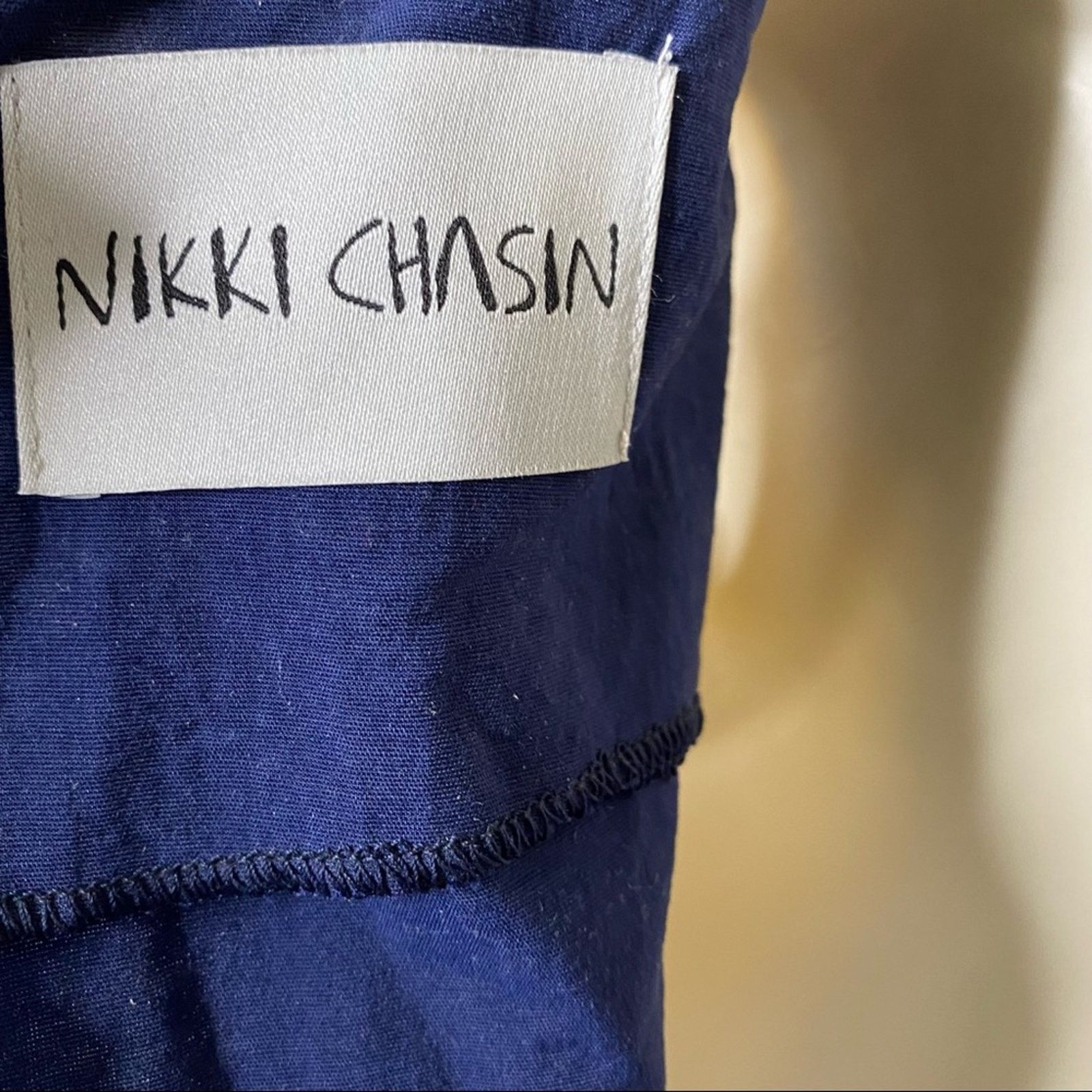 Other Nikki Chasin Nella Jumpsuit Navy Blue Wide Leg Size XS Size 26" / US 2 / IT 38 - 9 Thumbnail