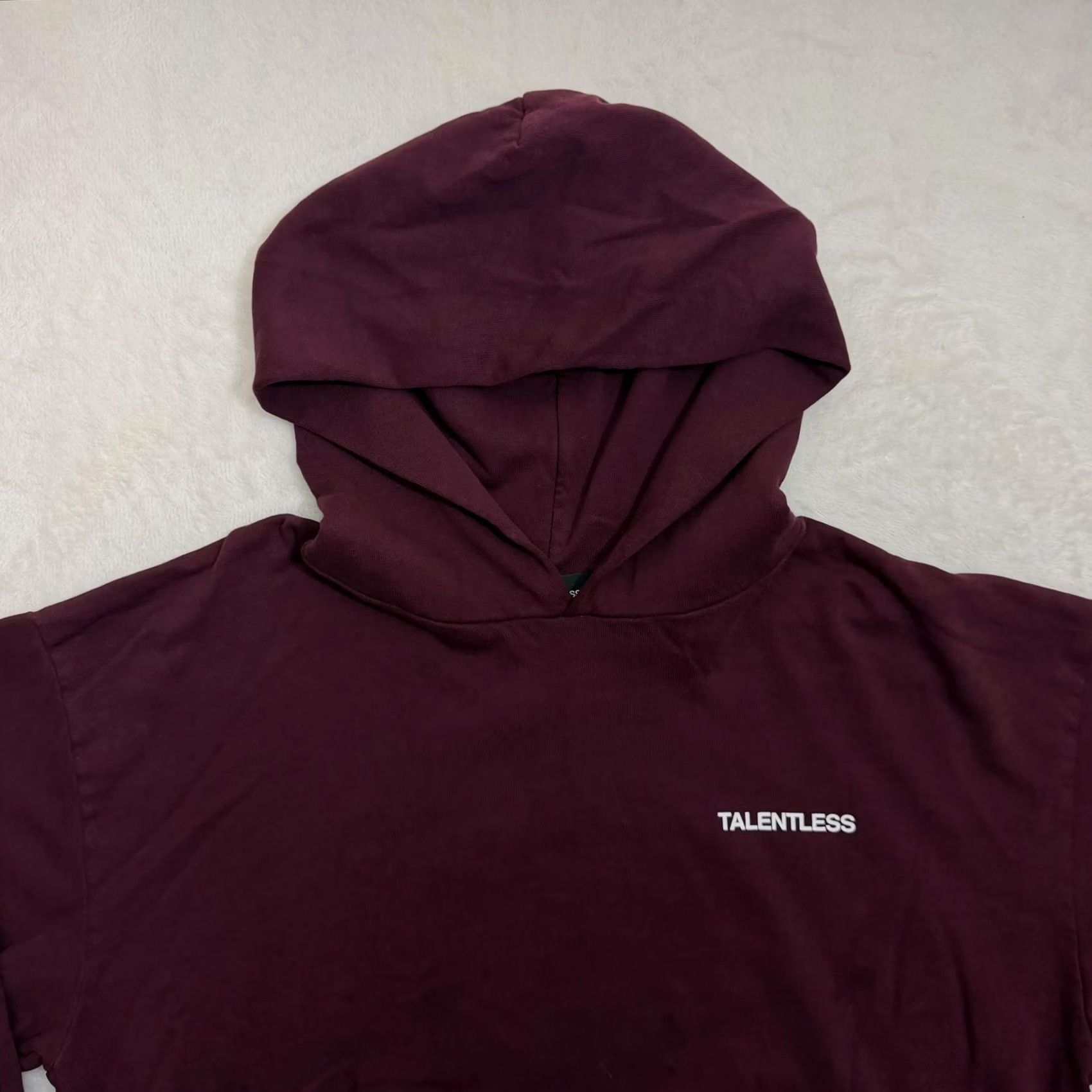 Talentless Talentless Hoodie Mens L Burgundy Fleece Pullover Logo Pockets Crew Neck Long Sleeve Winter Size US L / EU 52-54 / 3 - 2 Thumbnail