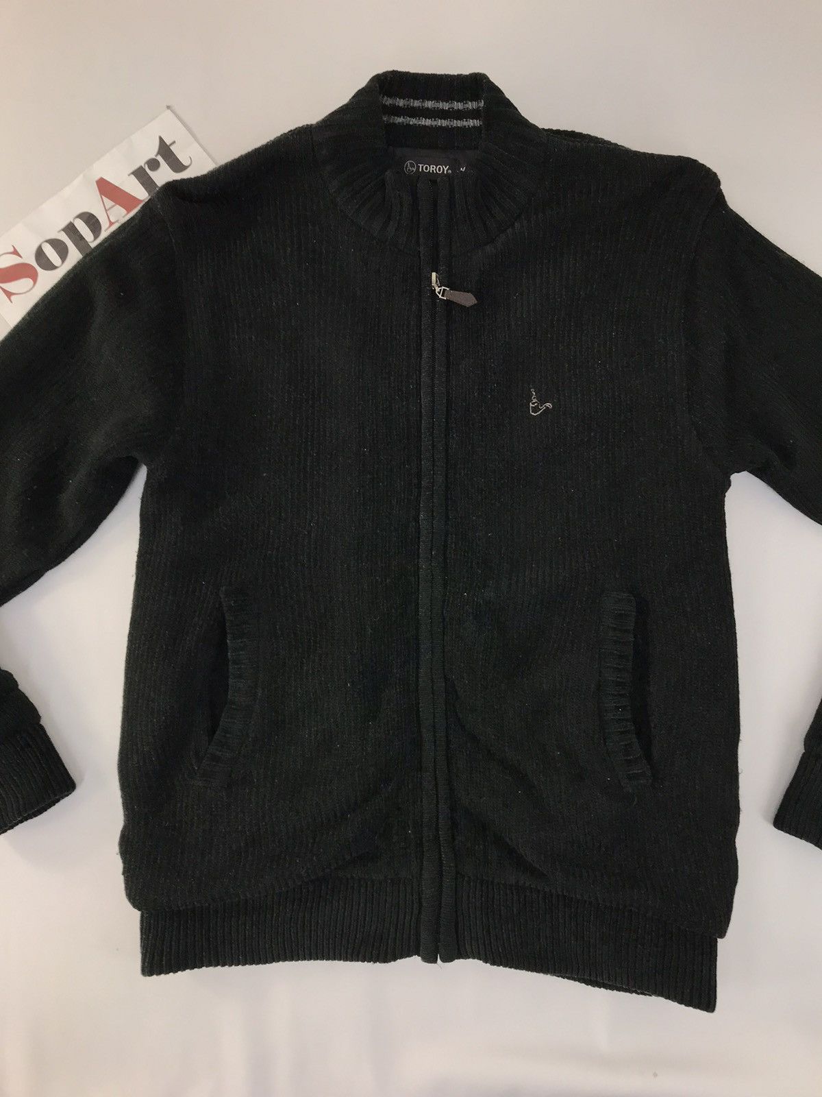 Japanese Brand × Vintage Vintage Sweater Toroy Double Pocket Zipper Design Size US M / EU 48-50 / 2 - 3 Thumbnail