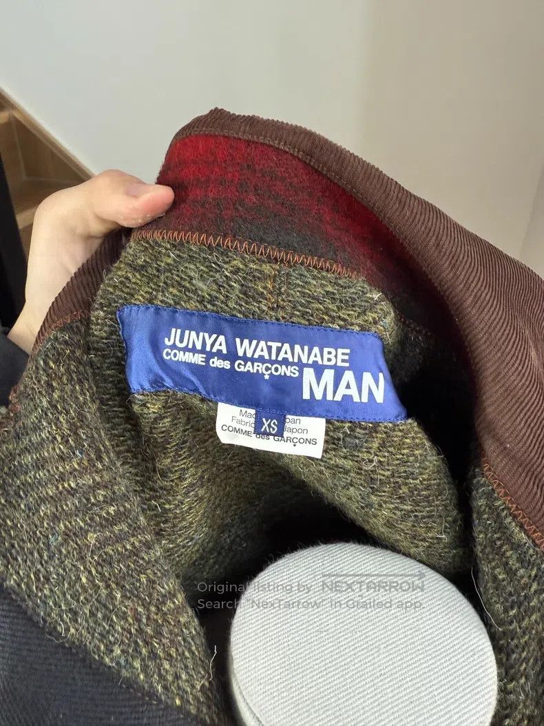 Junya Watanabe Junya Watanabe Vintage Leather Patch Tweed Jacket Size US XS / EU 42 / 0 - 6 Thumbnail