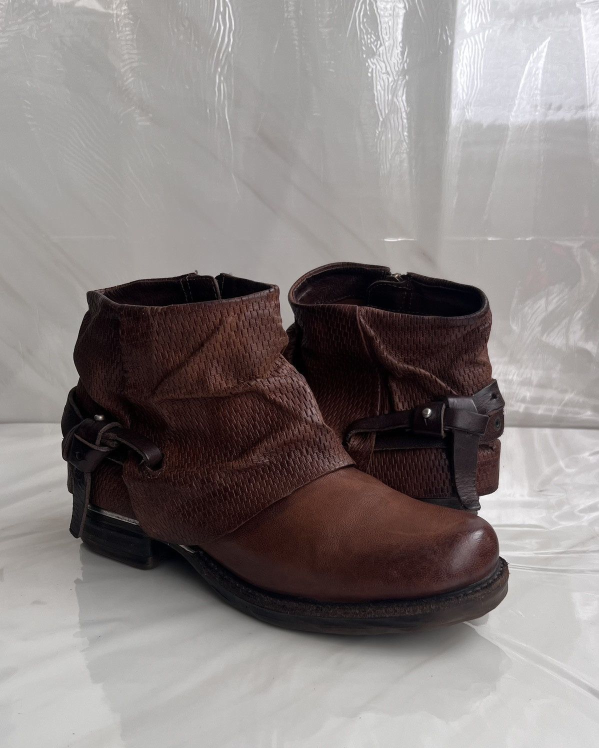 A.S.98 As 98 Airstep Zipper Boho Biker brown distressed boot Size US 8 / IT 38 - 13 Thumbnail