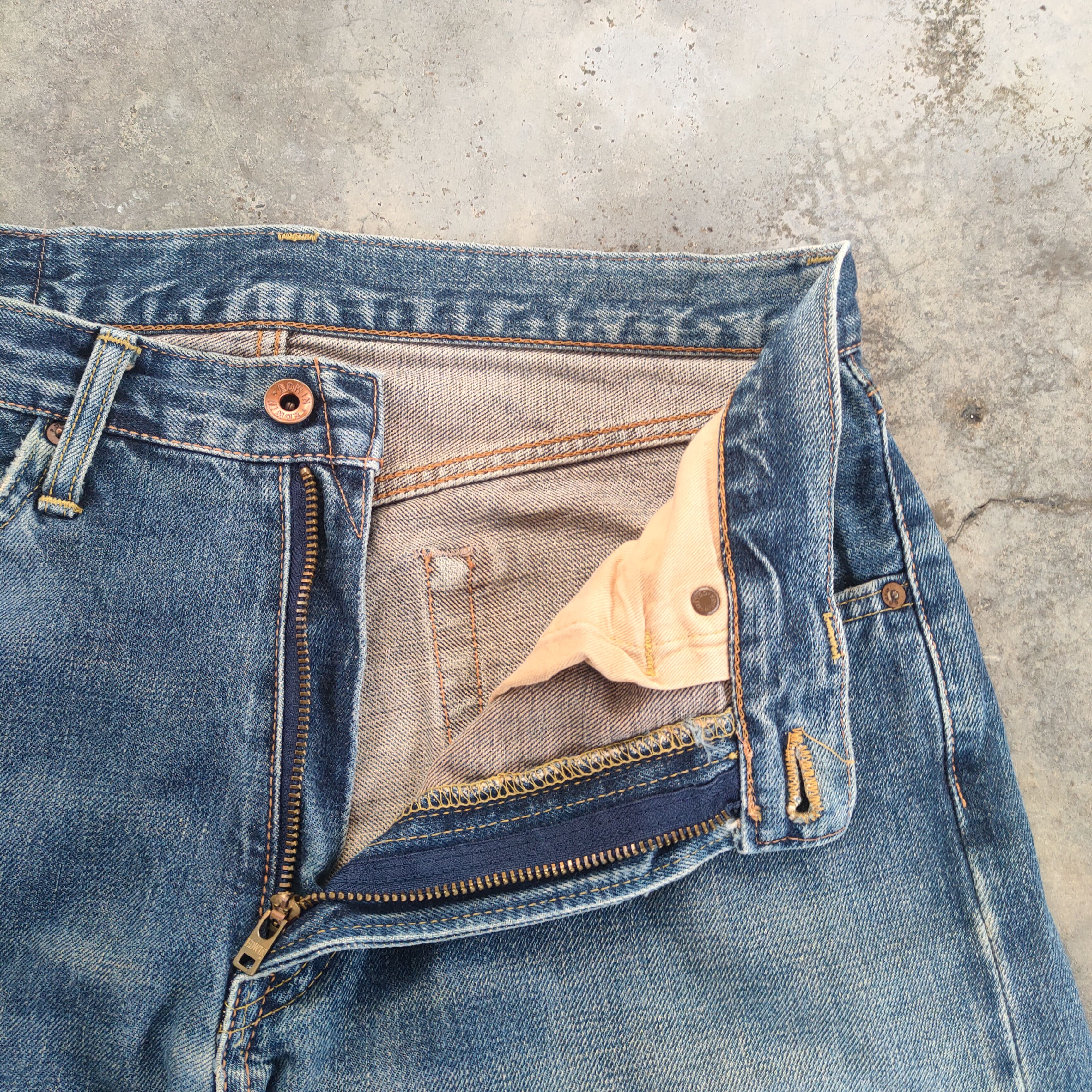 Edwin VINTAGE EDWIN 505X ORANGE TAG FADED RIPPED JEAN DENIM PANTS Size US 32 / EU 48 - 8 Thumbnail