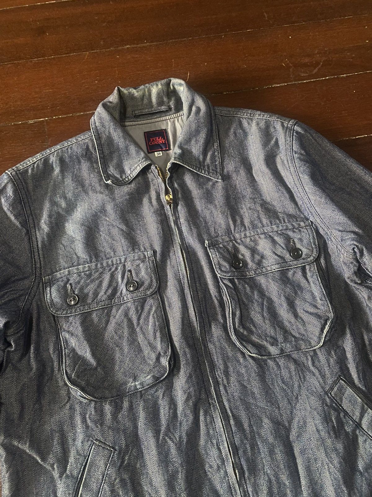Warehouse Fire 🔥 FULL COUNT denim jacket double pocket heavy jacket Size US L / EU 52-54 / 3 - 9 Thumbnail