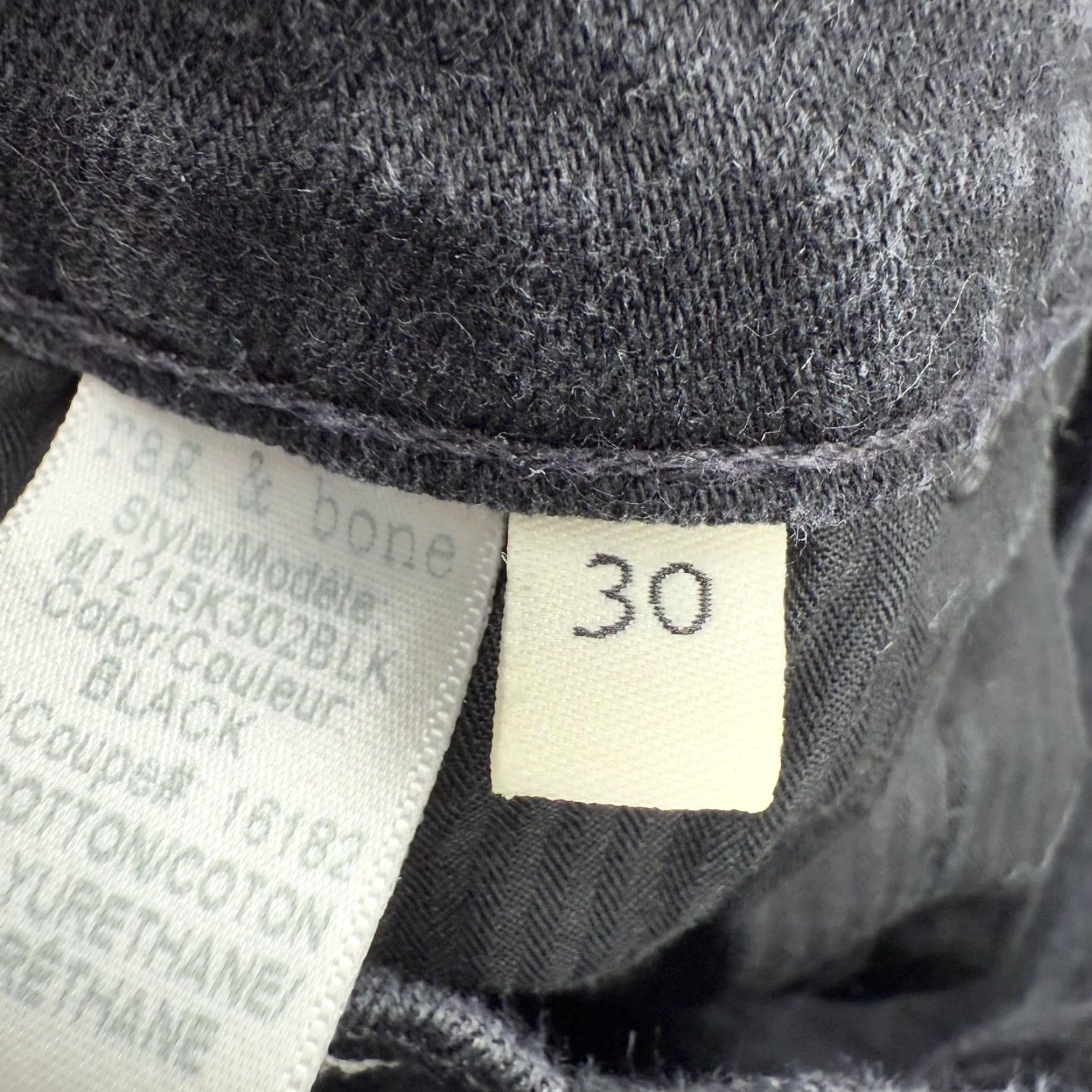 Rag & Bone rag & bone Jeans Mens 30 Black Slim Straight Leg Button Fly M121 Straight Jeans Size US 30 / EU 46 - 5 Thumbnail