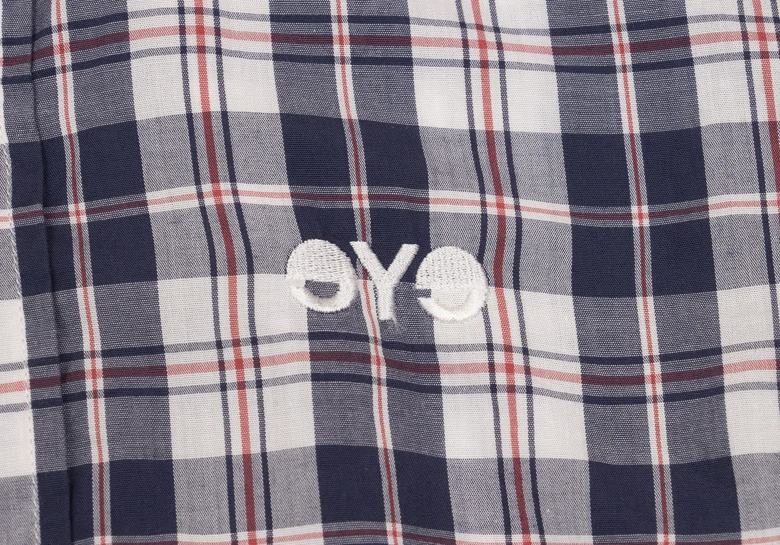 Junya Watanabe Short-Sleeve Check Shirt in Navy and White, Size XS Size US XS / EU 42 / 0 - 6 Thumbnail