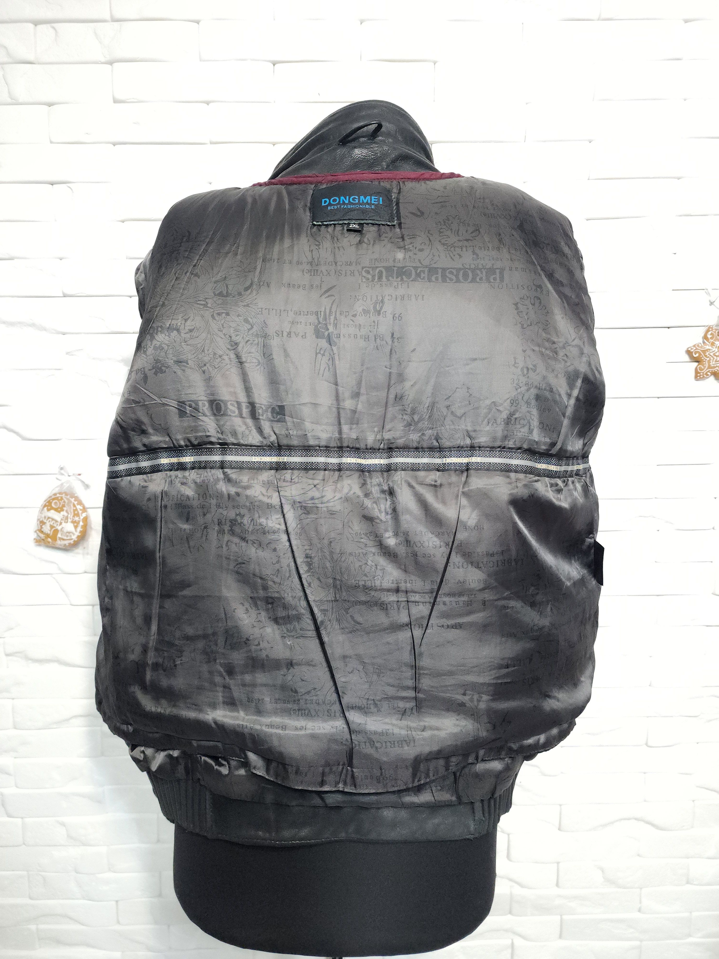 Uniqlo Men's Black Genuine Leather Jacket: Zipper Pockets. Size US L / EU 52-54 / 3 - 5 Thumbnail