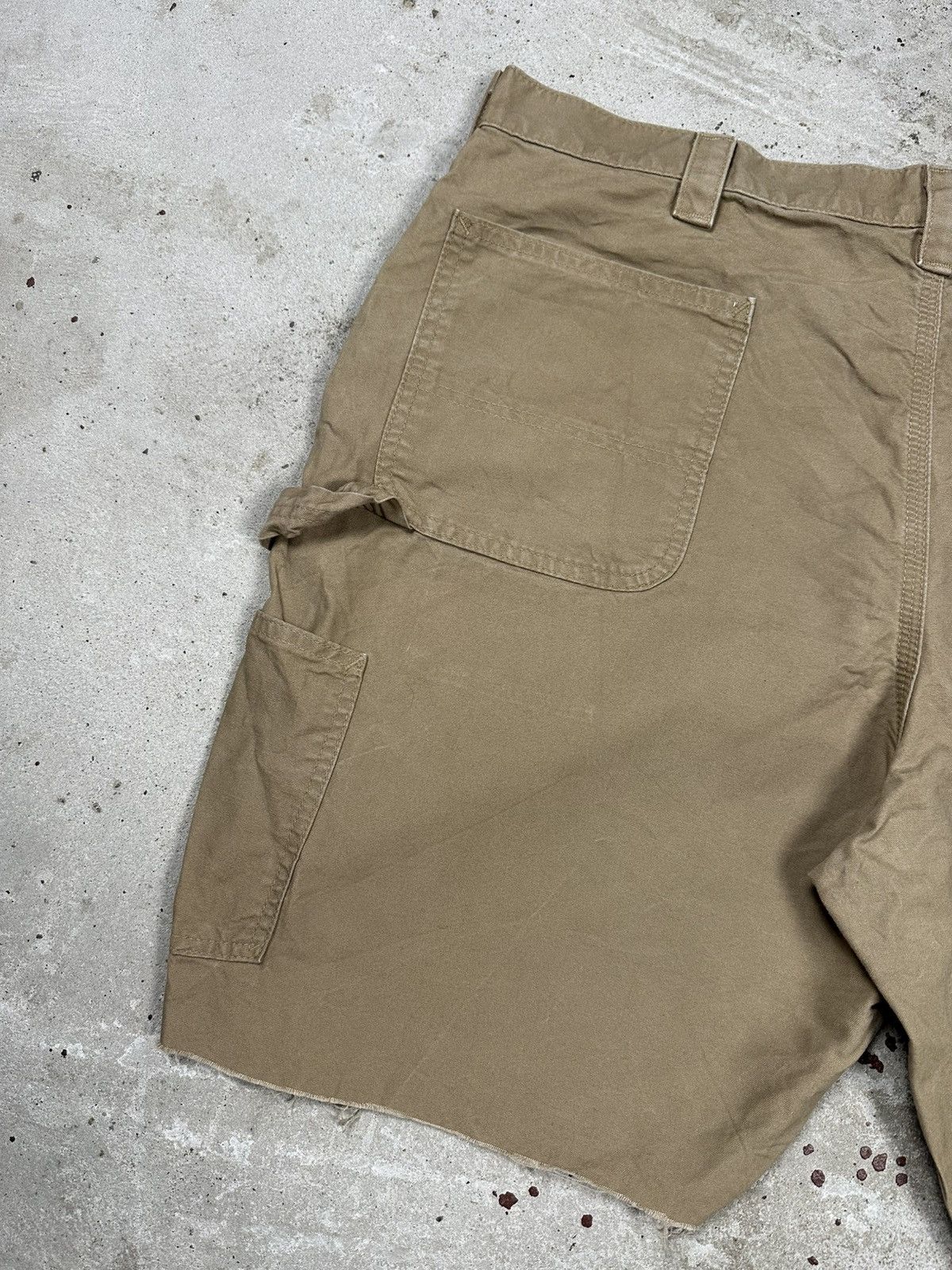 Carhartt × Vintage Vintage Y2K Carhartt Baggy Carpenter Denim Shorts Beige Size US 42 / EU 58 - 3 Thumbnail