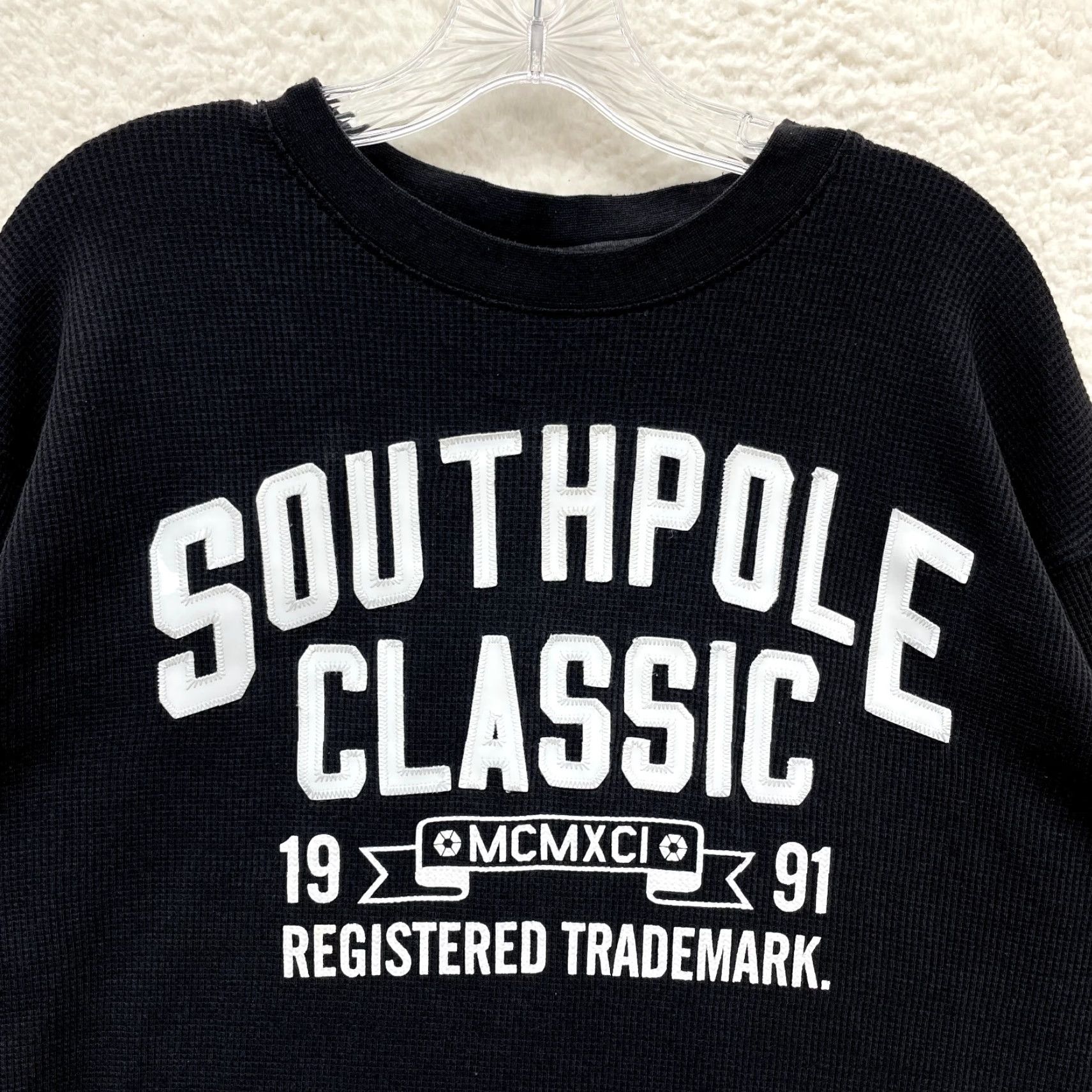 Southpole VINTAGE Southpole Shirt Sweater 2XL Black Thermal Waffle Grunge Skater Y2K Mens Size US XXL / EU 58 / 5 - 3 Thumbnail