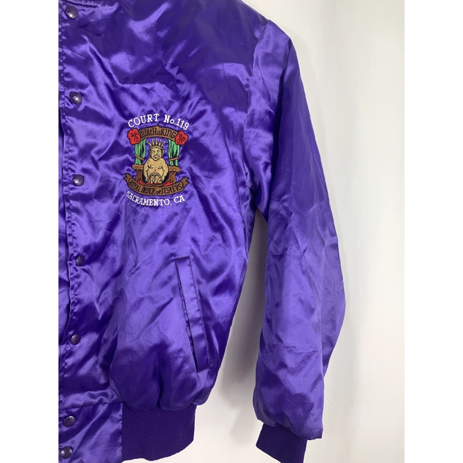 Vintage VINTAGE Rennoc Bomber Jacket Purple Royal Court of Jesters Sacramento CA L Hip Hop Mens Large Size US L / EU 52-54 / 3 - 3 Thumbnail