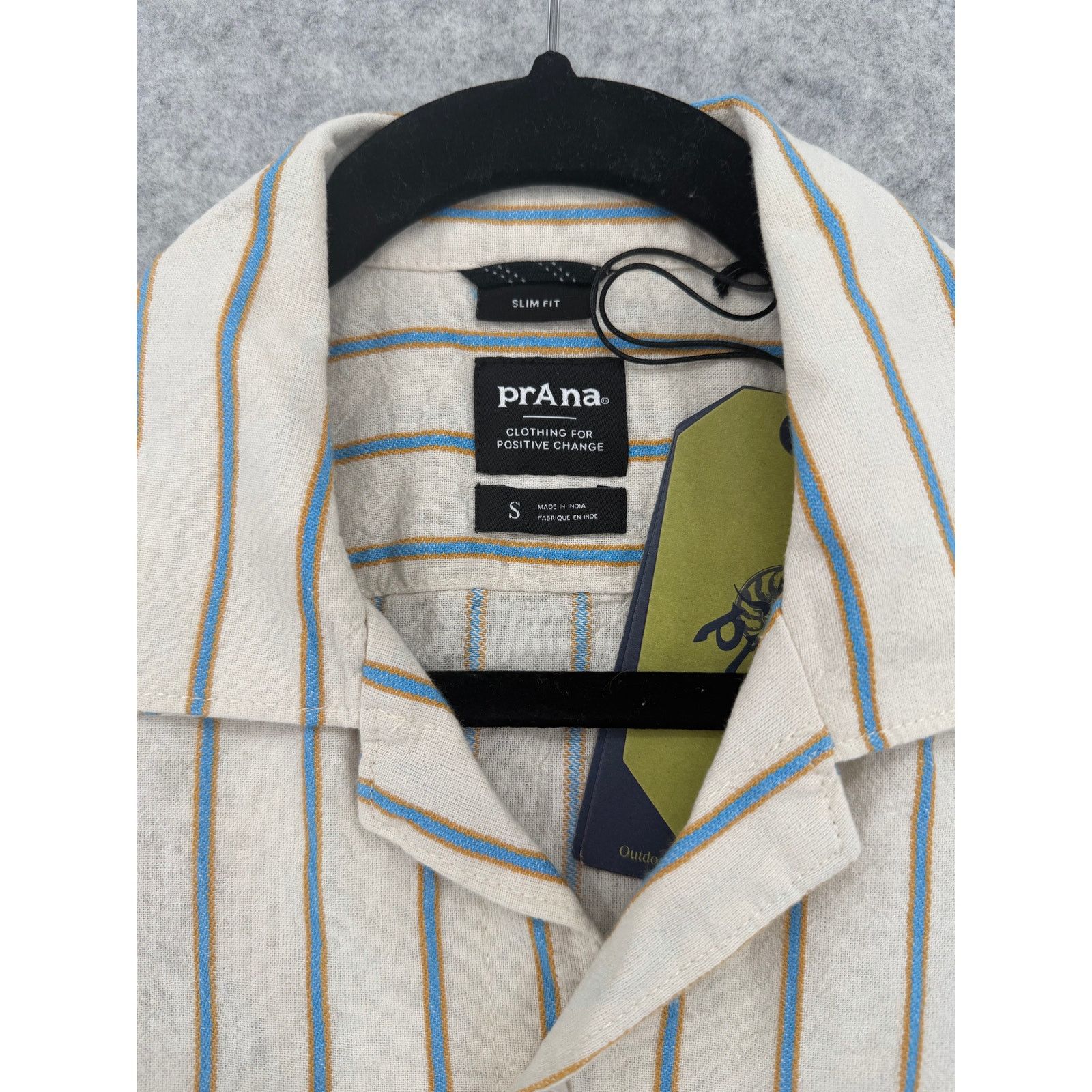 Prana NWT prAna Slim Canvas Mantra Striped Heritage Button Shirt Size US S / EU 44-46 / 1 - 3 Thumbnail