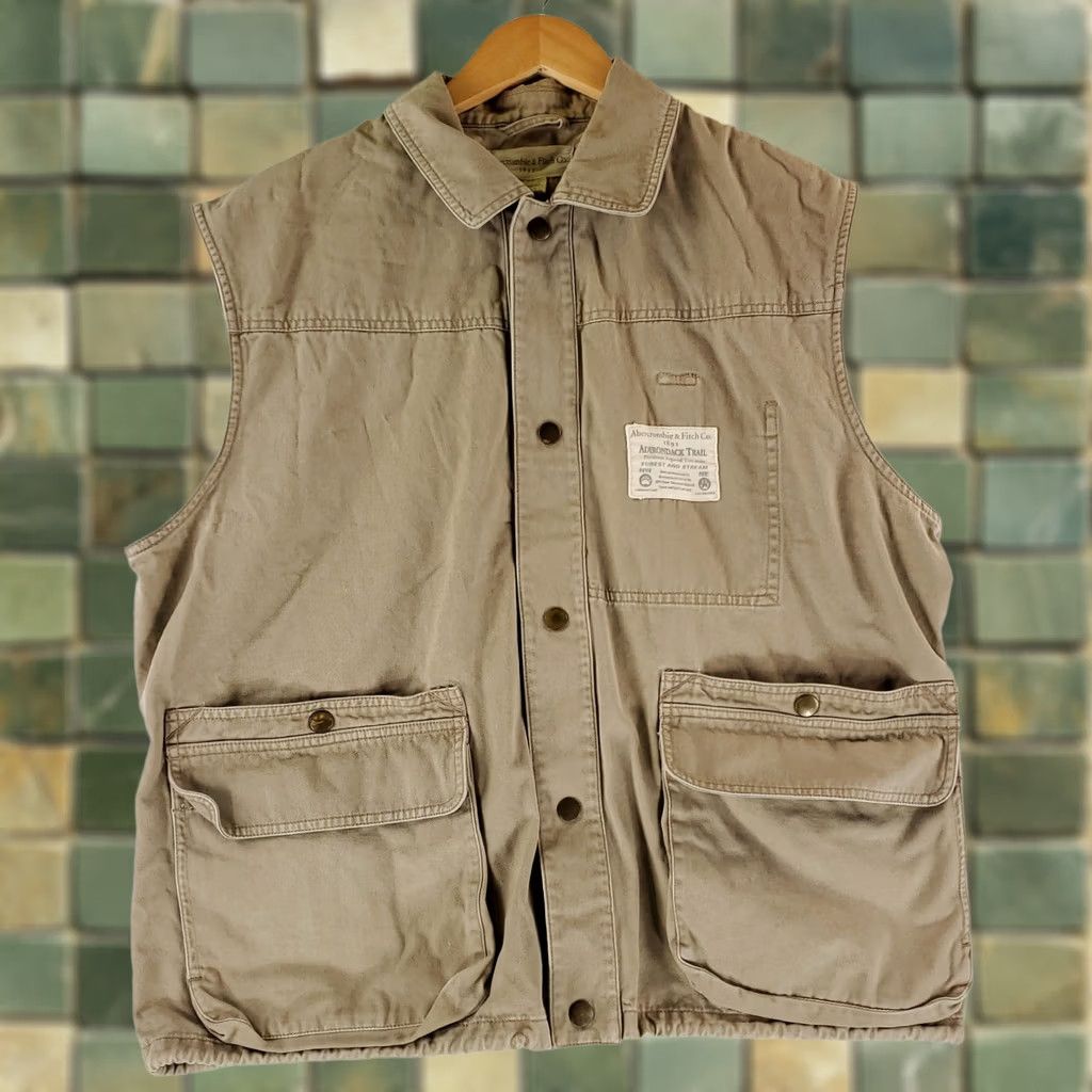 Abercrombie & Fitch Abercrombie & Fitch Vest Snap Safari Hunting Brown Tan Mens XL Vest Size US XL / EU 56 / 4 - 1 Thumbnail