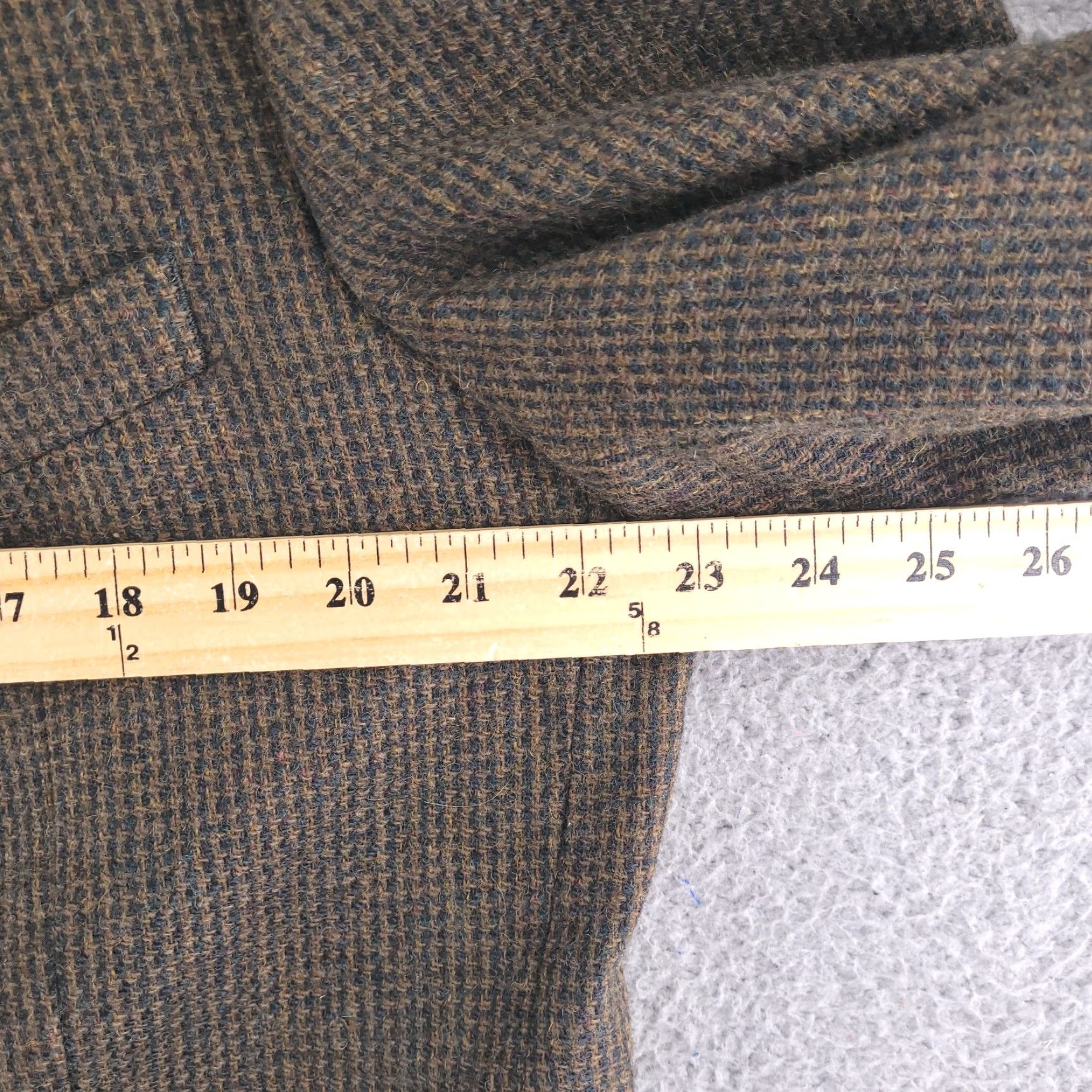 Vintage Robert Stock Blazer Mens Size 42 Brown Wool Tweed Houndstooth 2 Piece Sports Size 42R - 4 Thumbnail
