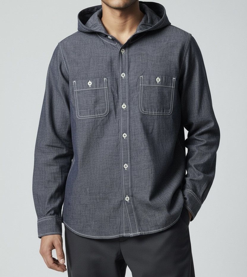 Issey Miyake Vintage coen long sleeve hooded button shirt Size US M / EU 48-50 / 2 - 1 Thumbnail