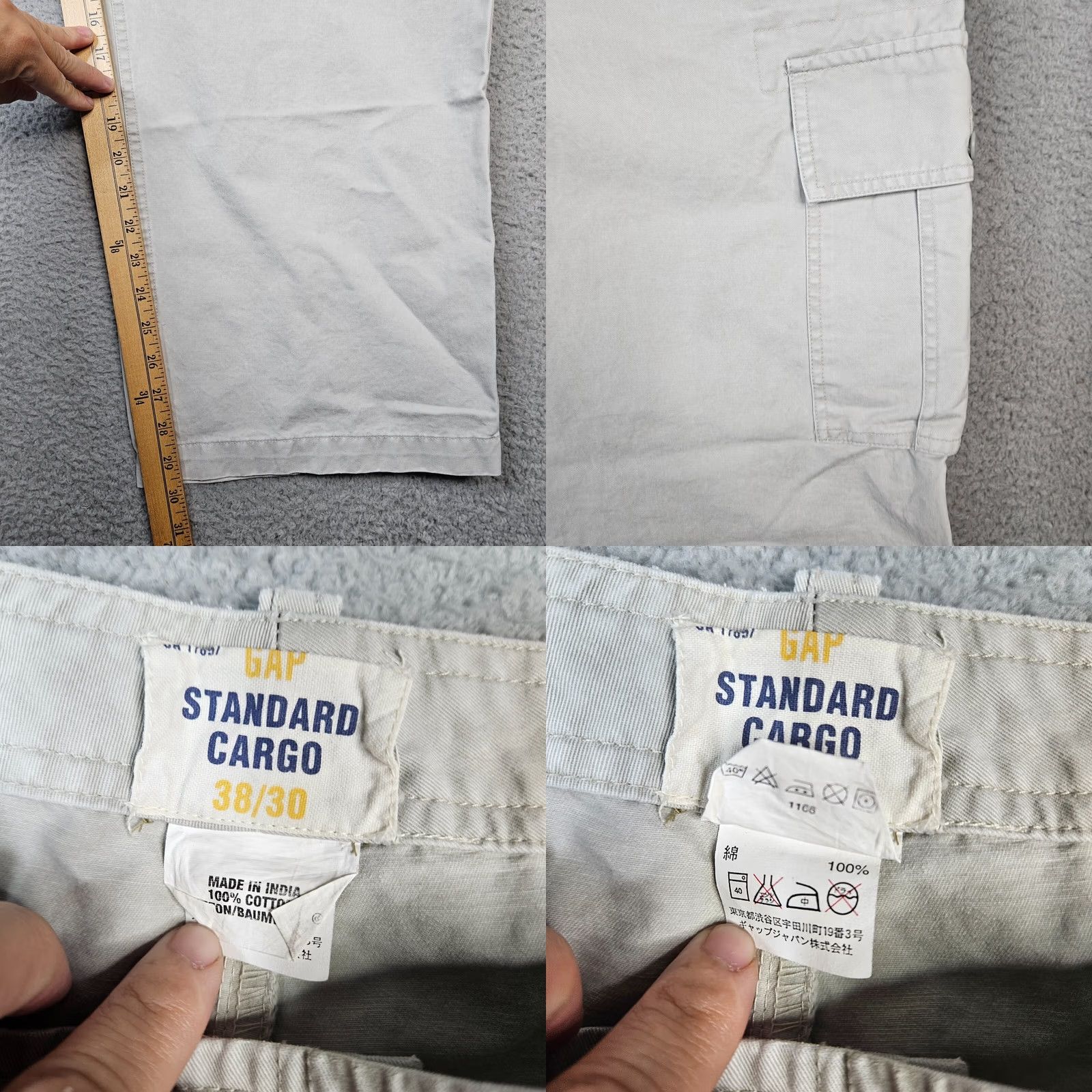 Gap VINTAGE GAP STANDARD Cargo Canvas Pants Size 38/30 Men Beige Regular Straight Cargo Pocket Front Flat Front Buttonless? No - keep original: Button Size US 38 / EU 54 - 8 Thumbnail