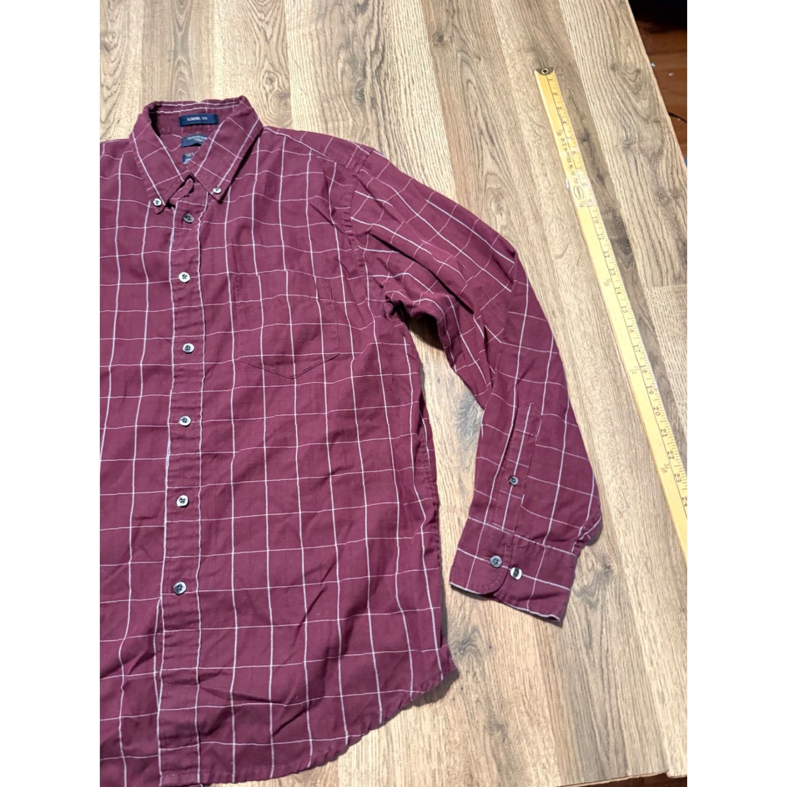 Dockers DOCKERS Shirt Men's Medium Red White Plaid Button Up Classic Fit No Wrinkles Size US M / EU 48-50 / 2 - 4 Thumbnail