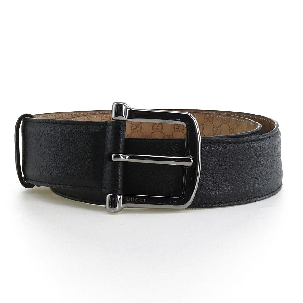 Gucci Gucci Leather Belt with Metal Buckle Size ONE SIZE - 1 Thumbnail