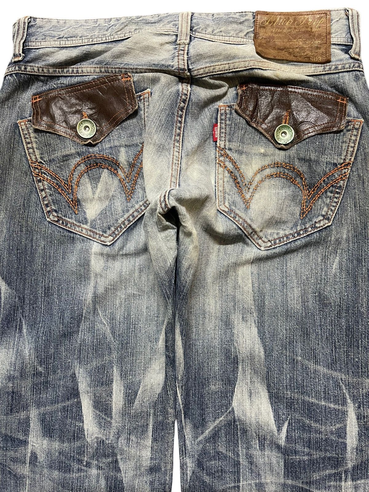 Edwin Vintage Edwin 503 Mud Wash Faded Distress Baggy Jeans Size US 34 / EU 50 - 5 Thumbnail