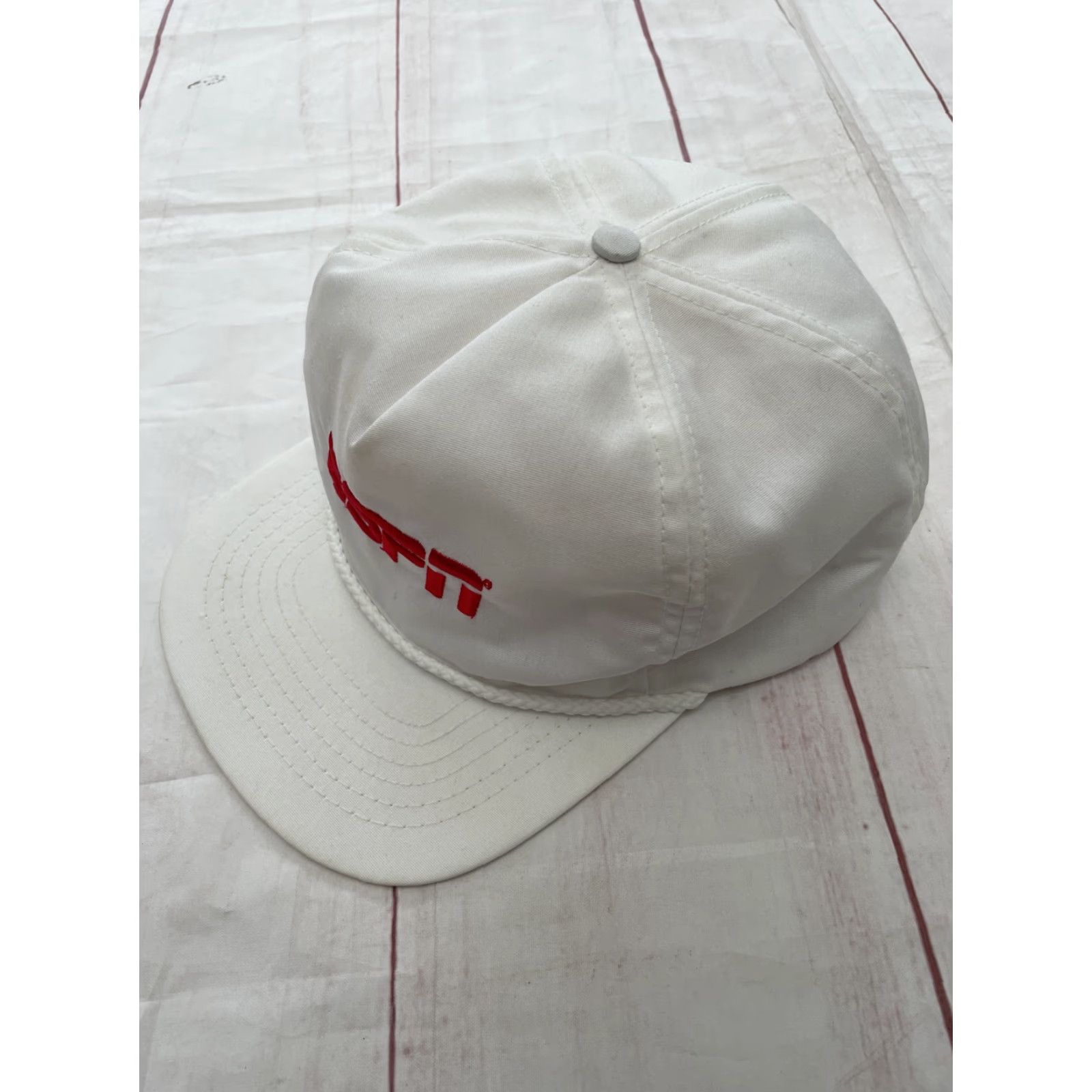 Vintage VINTAGE ESPN Logo Spellout Snapback Hat Made In USA 1980s 1990s RARE Adjustable White Cap Mens Size ONE SIZE - 5 Thumbnail
