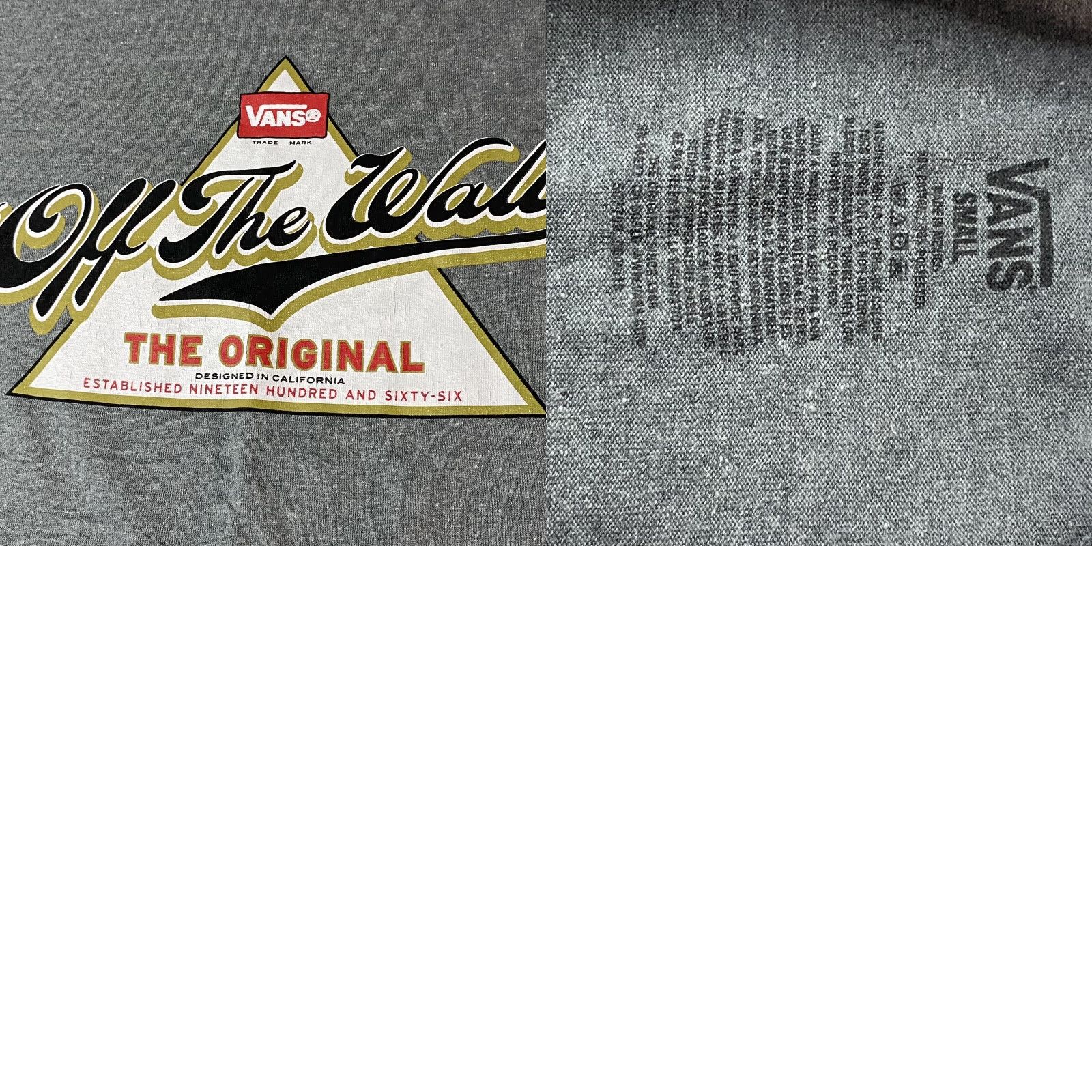 Vans VINTAGE Vans Off The Wall T Shirt S Mens Grunge 1990s Gray Small Size US S / EU 44-46 / 1 - 8 Thumbnail