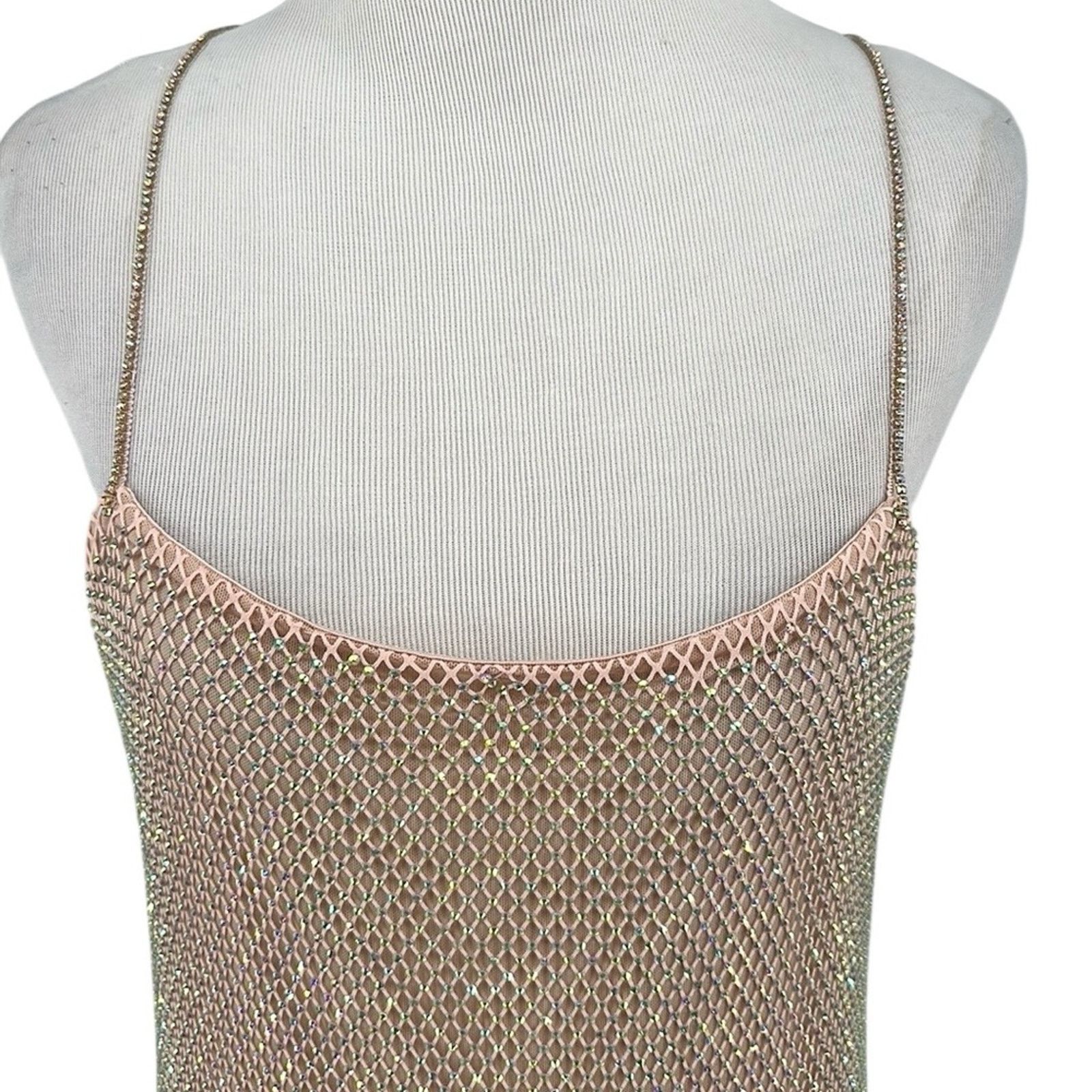 LoveShackFancy LoveShackFancy Calvert Beaded Crystal Embellished Mesh Dress Size S / US 4 / IT 40 - 4 Thumbnail